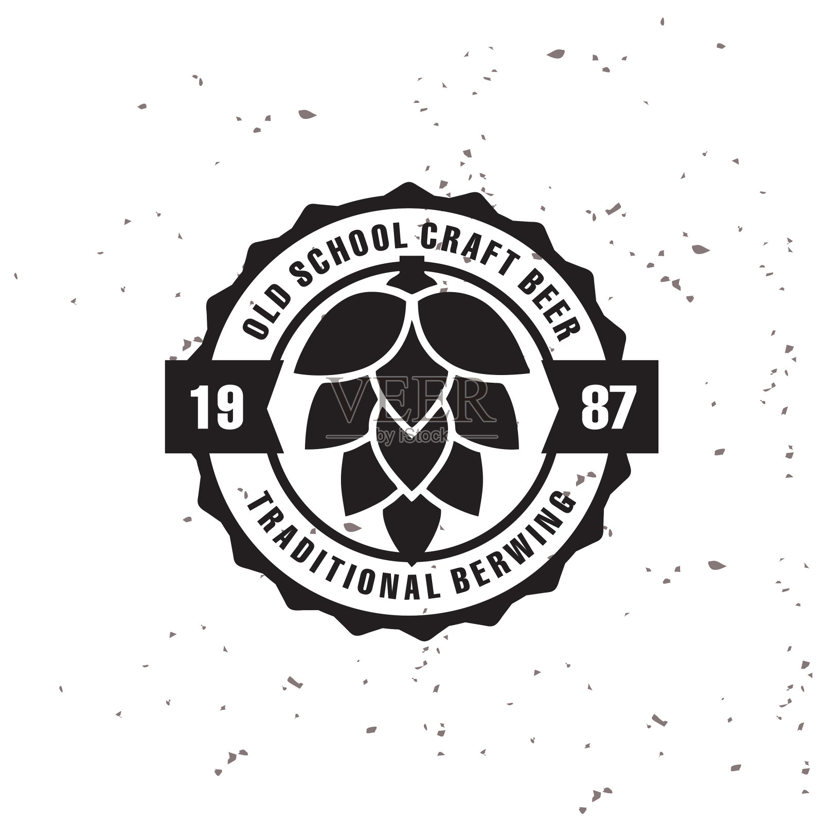 陈年精酿啤酒啤酒厂标志标签插画图片素材