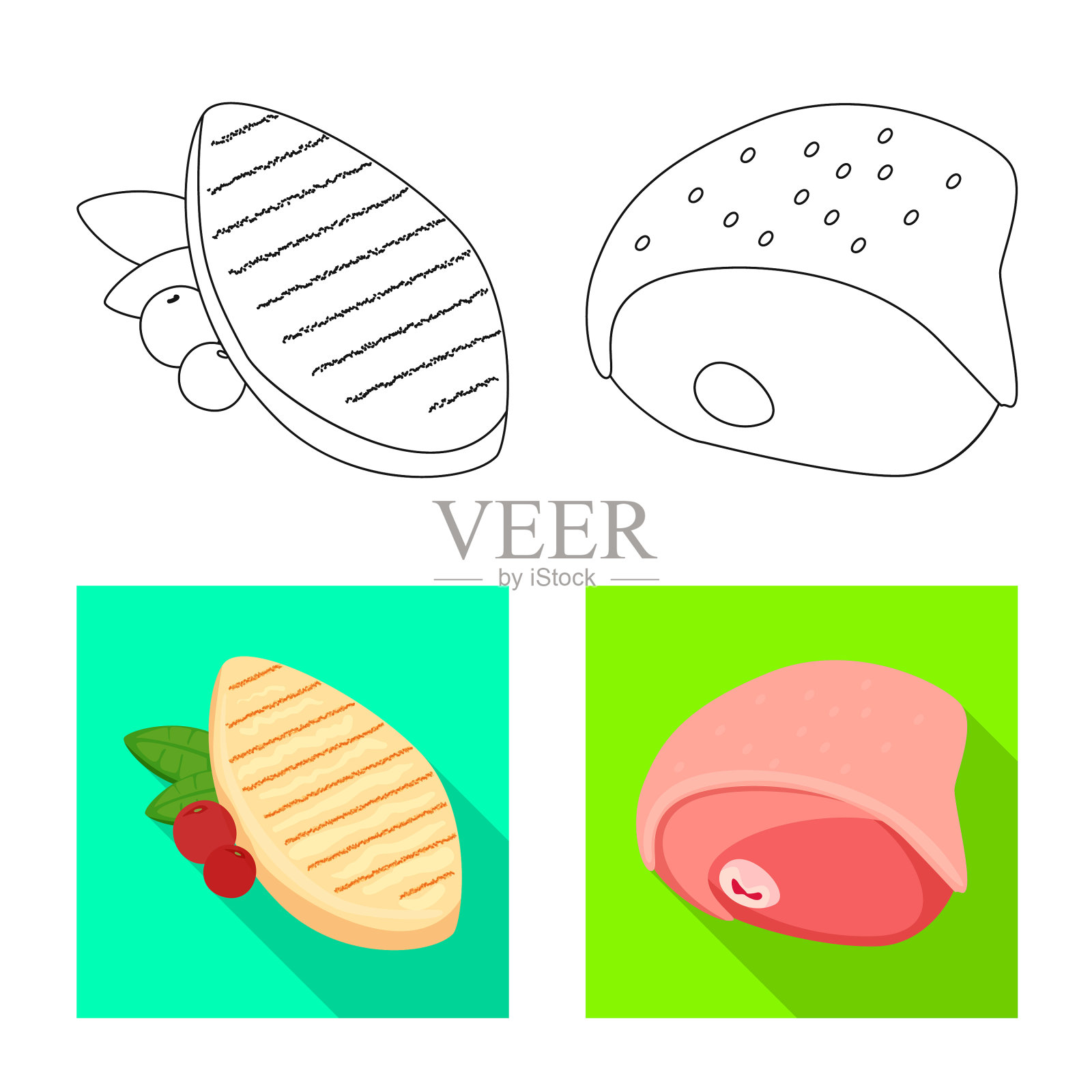 产品和家禽图标插画图片素材