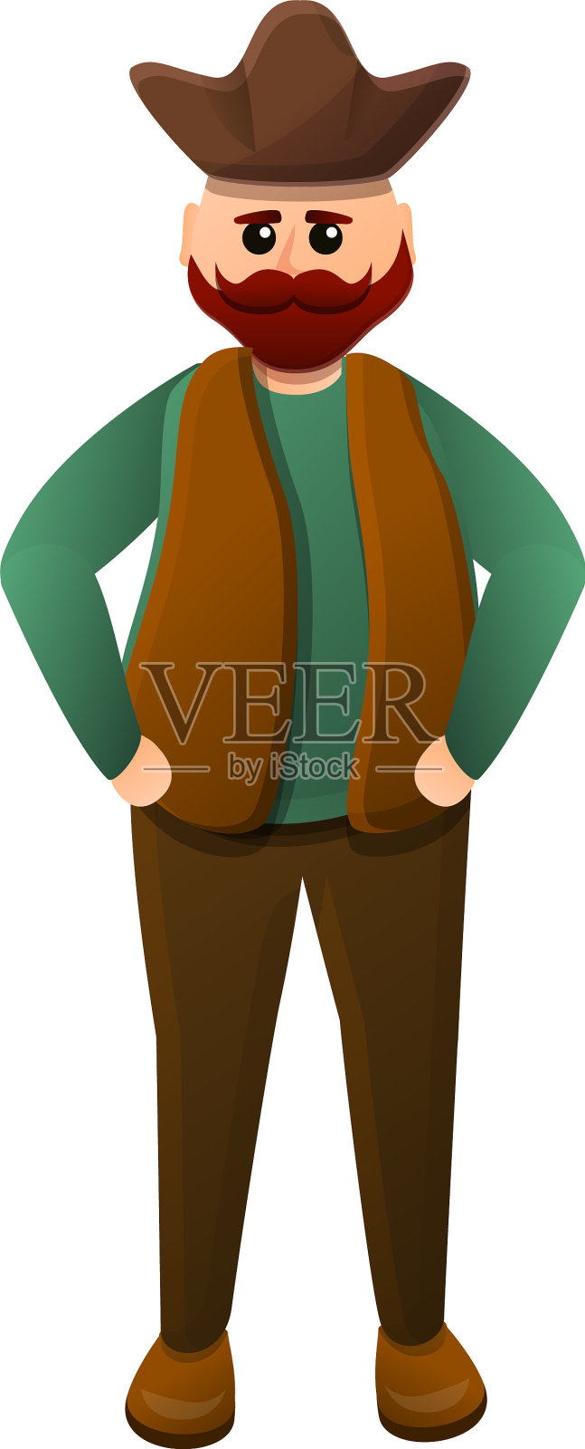 胡须海盗图标卡通风格设计元素图片