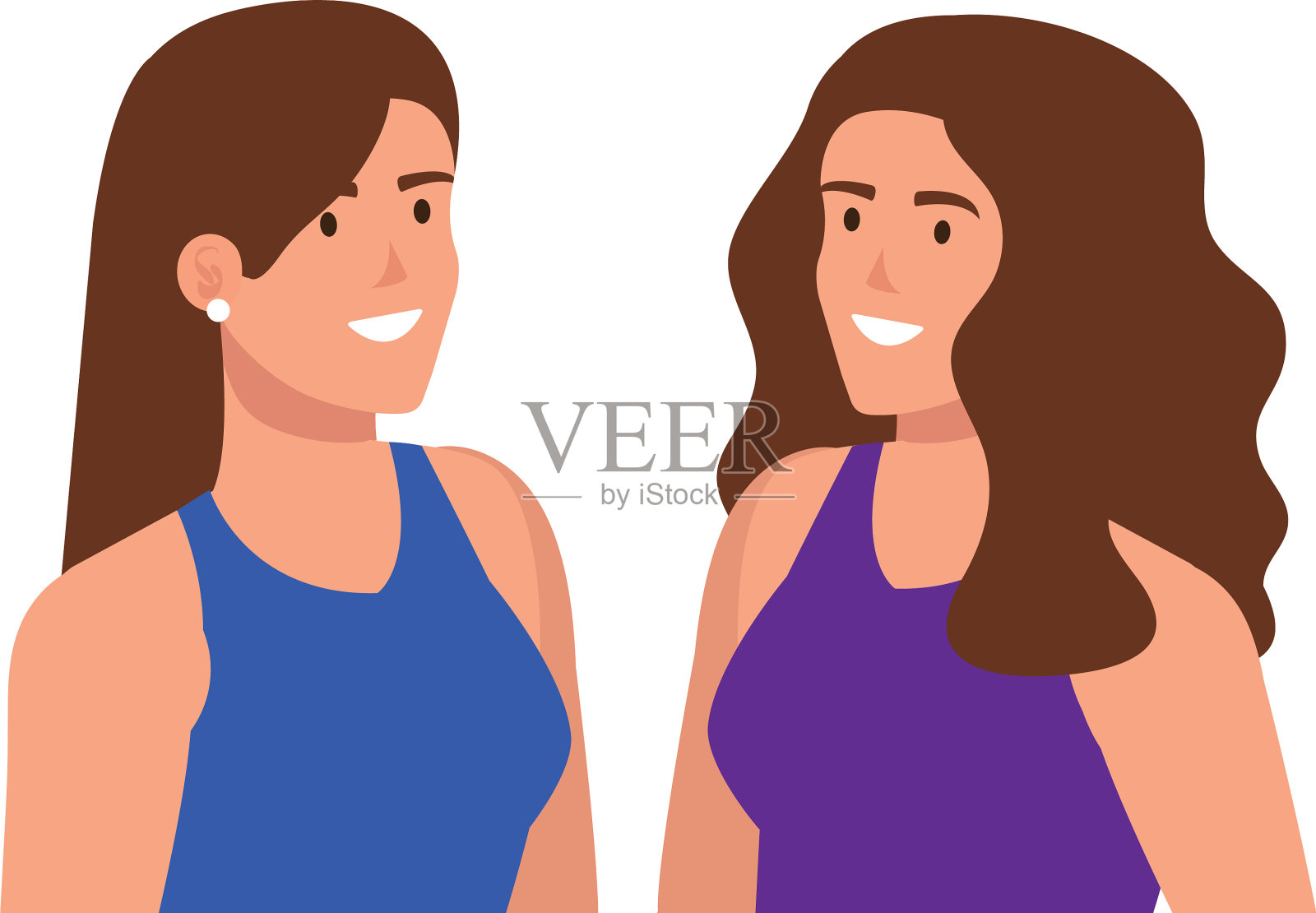 孤立的女性化身设计插画图片素材