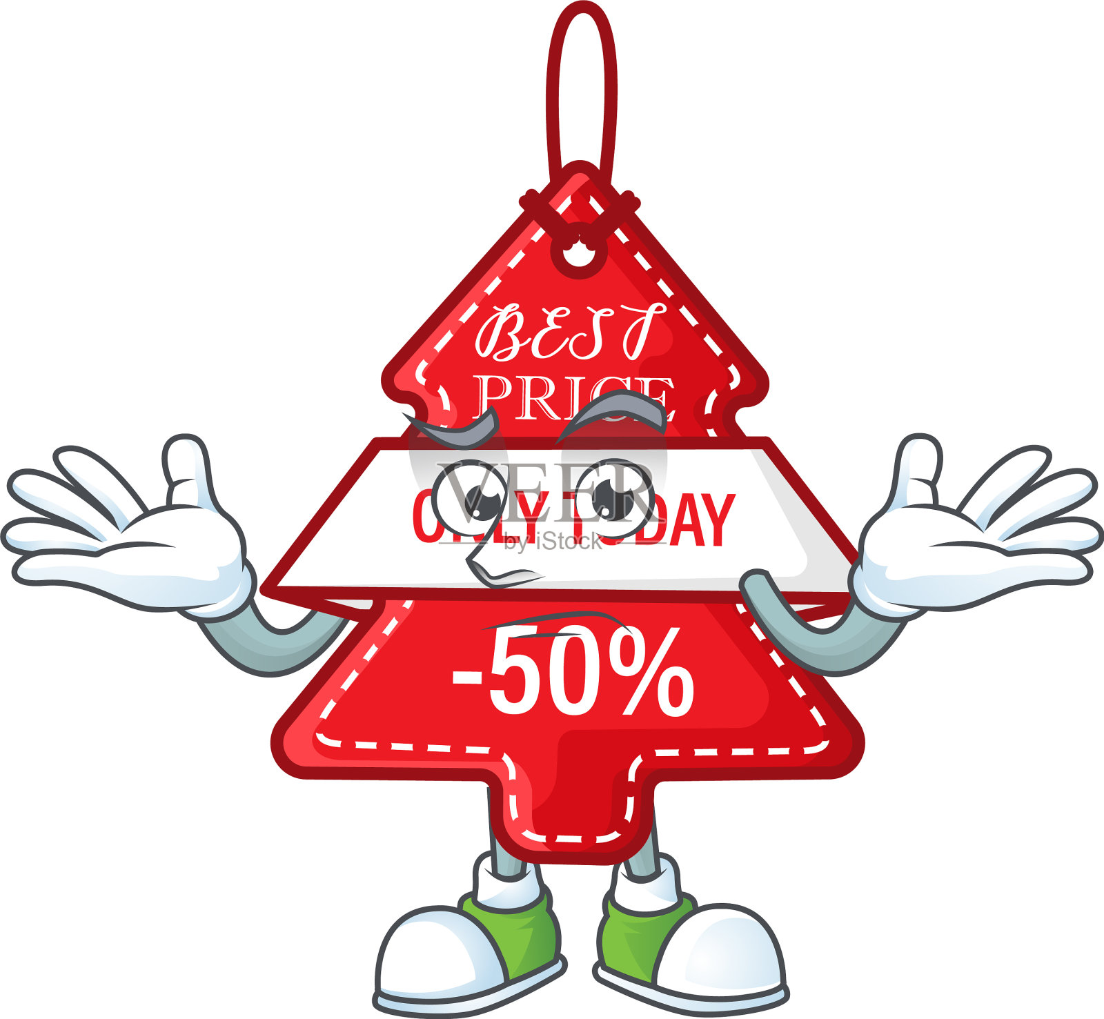 超级酷咧嘴笑圣诞最好的价格标签设计元素图片