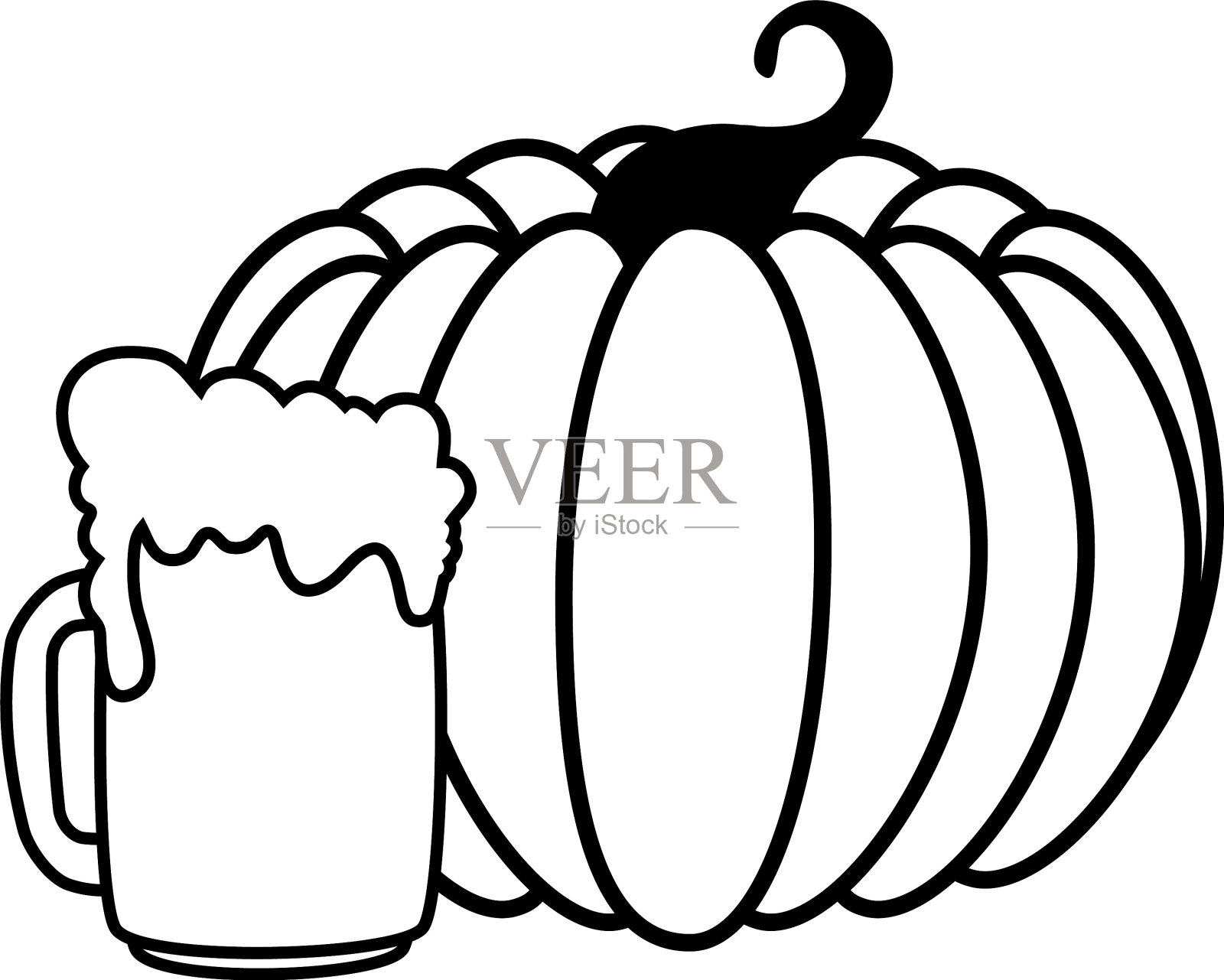 啤酒节啤酒和南瓜设计设计元素图片