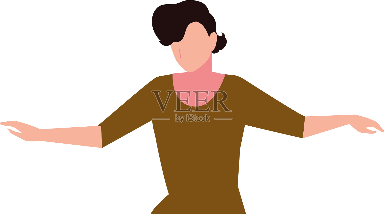 白人背景上的年轻人设计元素图片