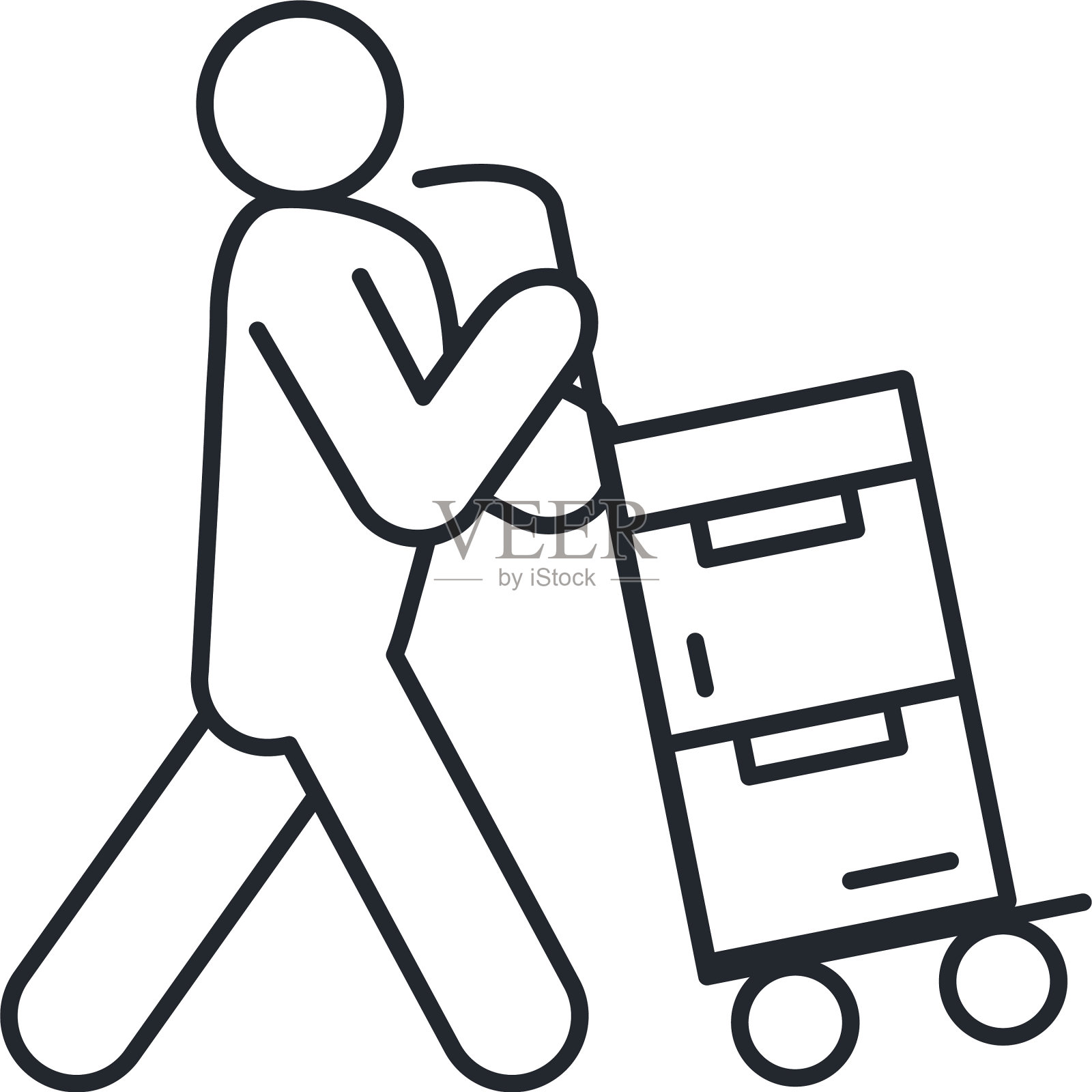 孤立的盒子和头像人图标设计图标素材