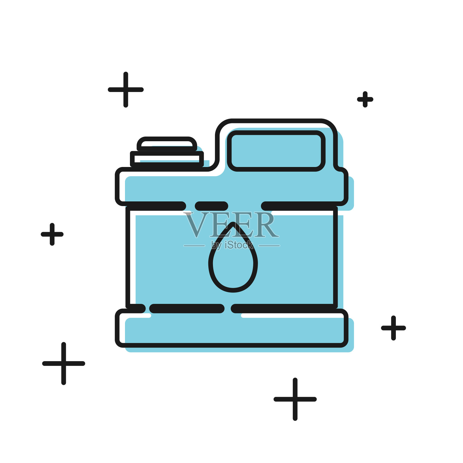 黑色塑料筒为电机机油图标插画图片素材