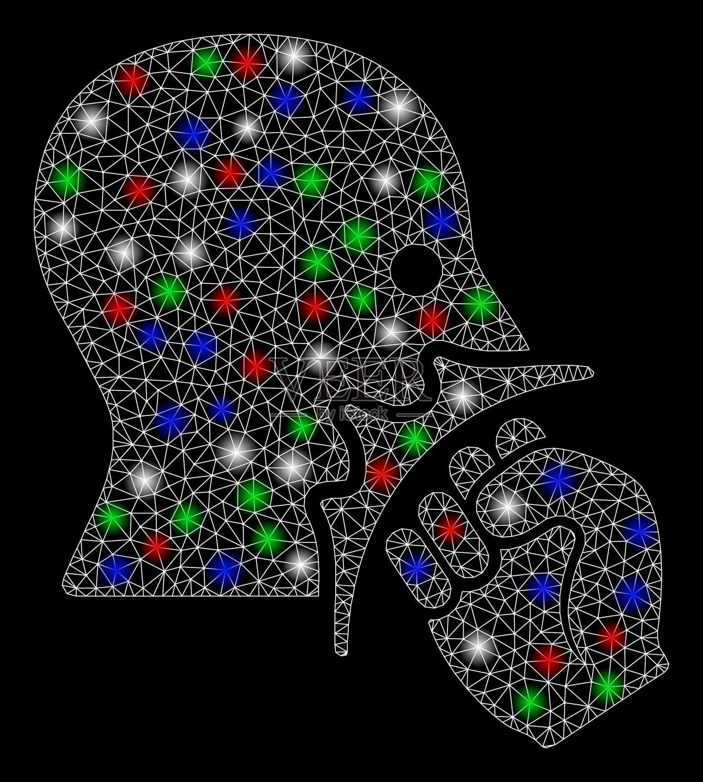 明亮的网格2d面暴力打击耀斑插画图片素材