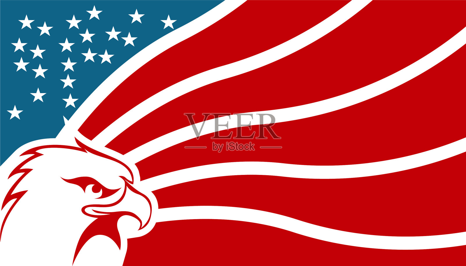 美国鹰旗独立日插画图片素材