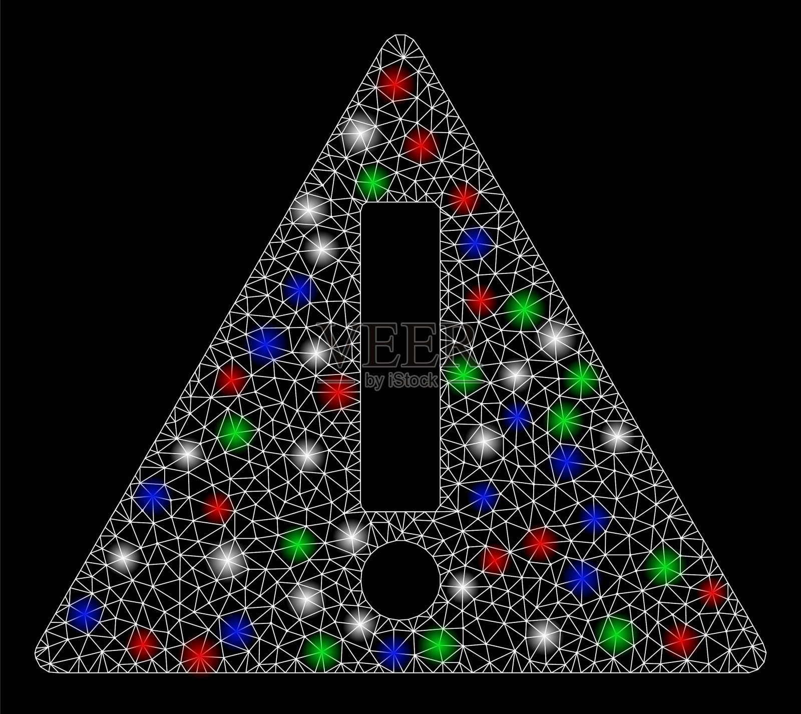 有闪光斑点的明亮网状胴体警告插画图片素材