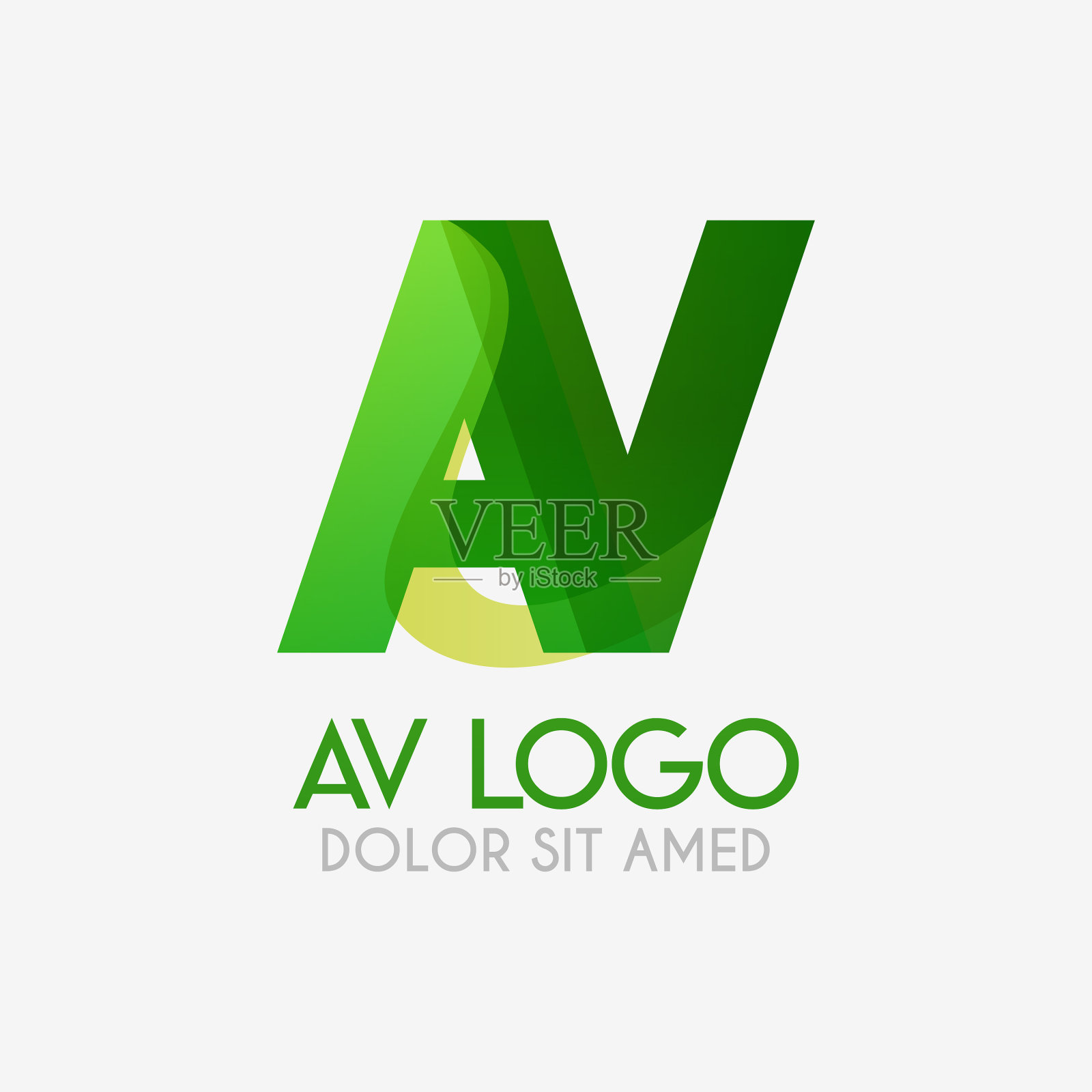 av标志与醒目的颜色和层次插画图片素材