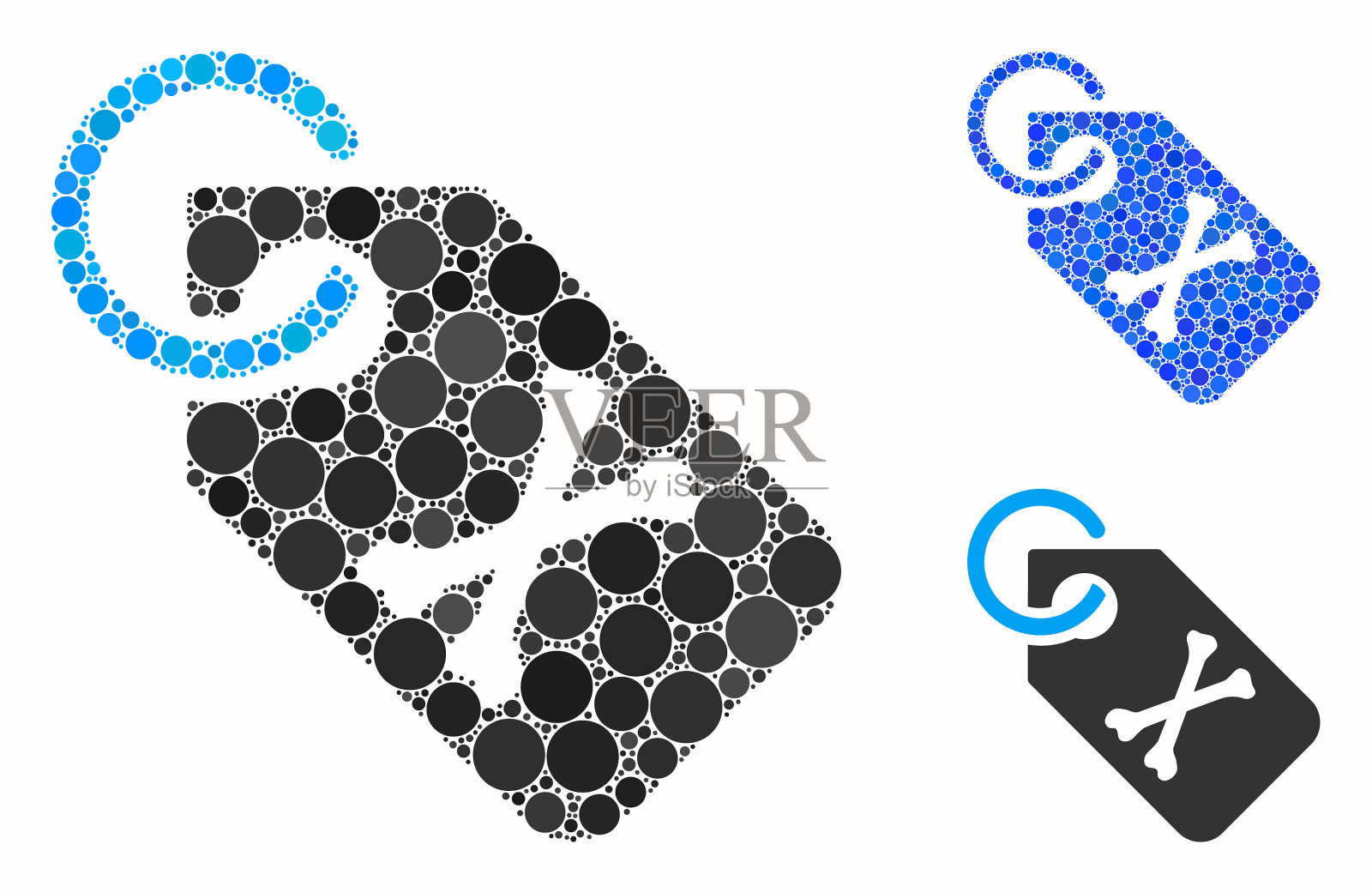 死亡骨头标签组成圆点图标插画图片素材