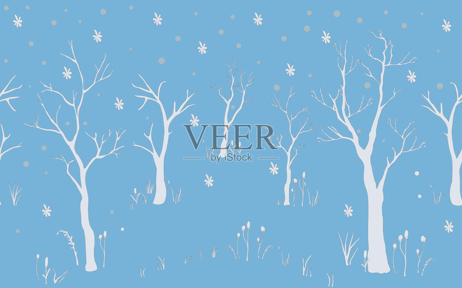 没有叶子的树插画图片素材