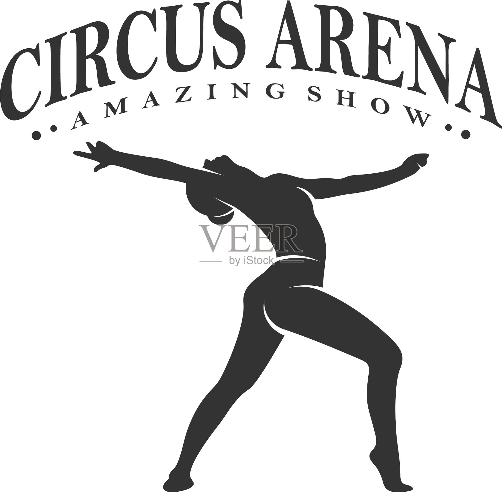 马戏团与舞者图标标志设计模板图标插画图片素材