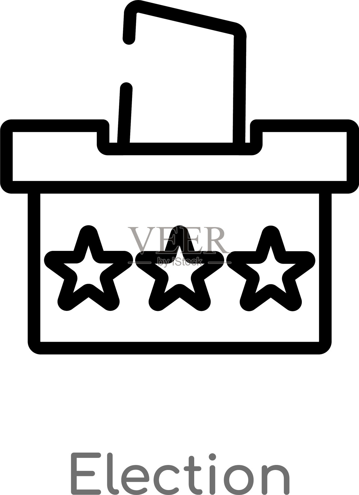 轮廓选举图标孤立黑色简单线插画图片素材