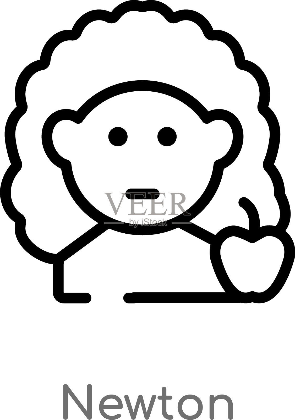 轮廓牛顿图标孤立黑色简单线