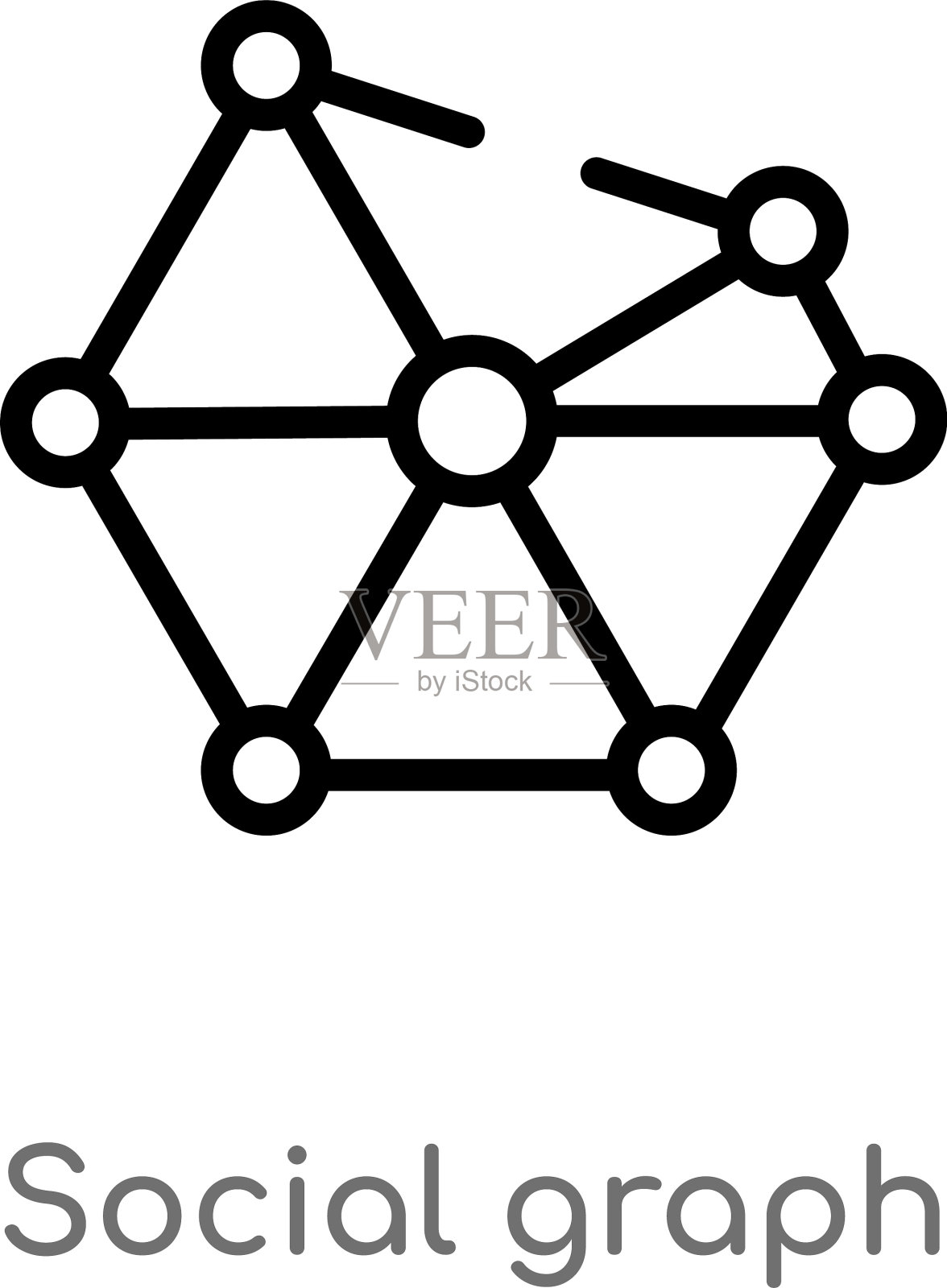 轮廓社交图图标孤立黑色简单插画图片素材
