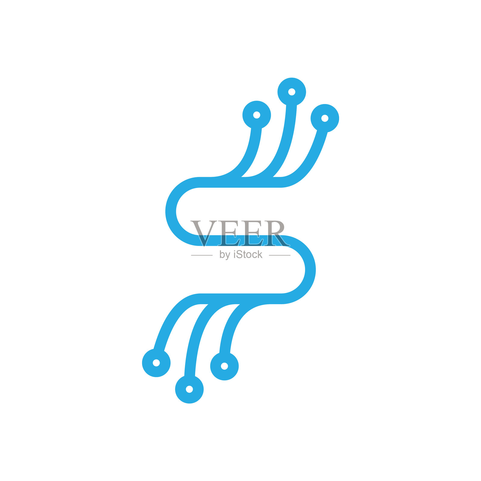 科技标志字母s插画图片素材