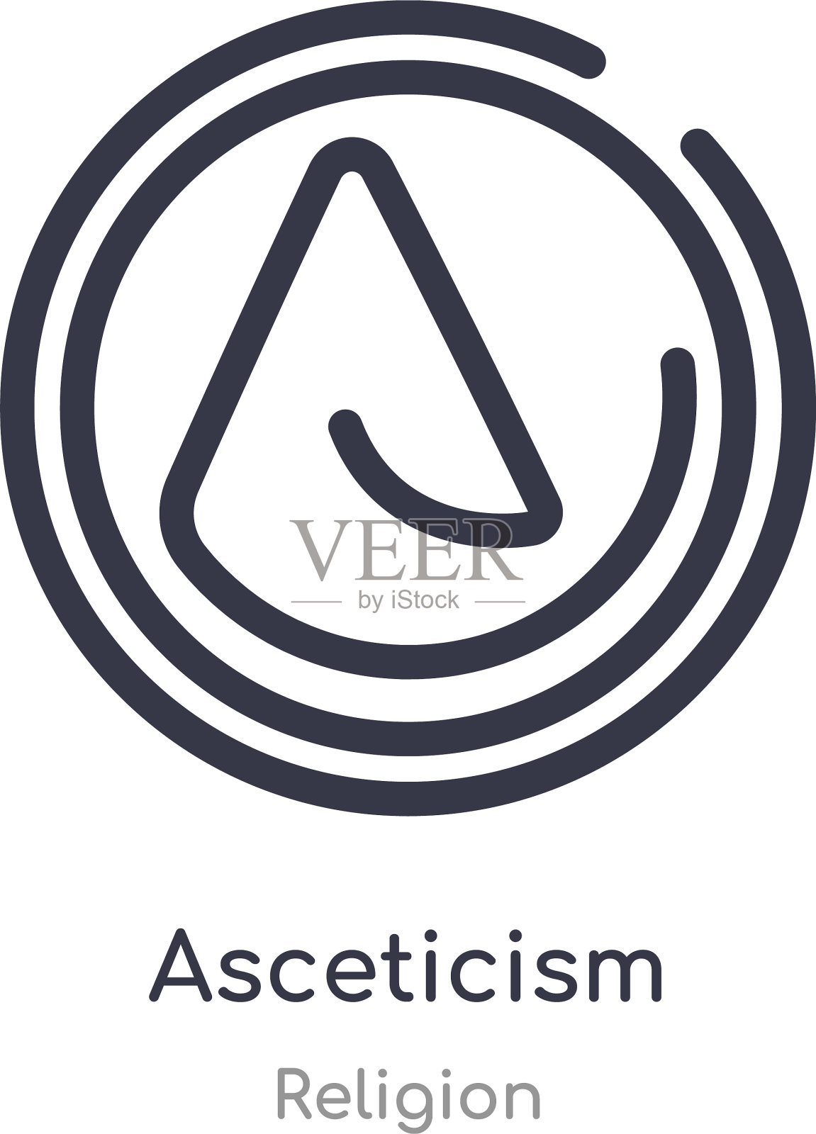 禁欲主义轮廓图标孤立线插画图片素材