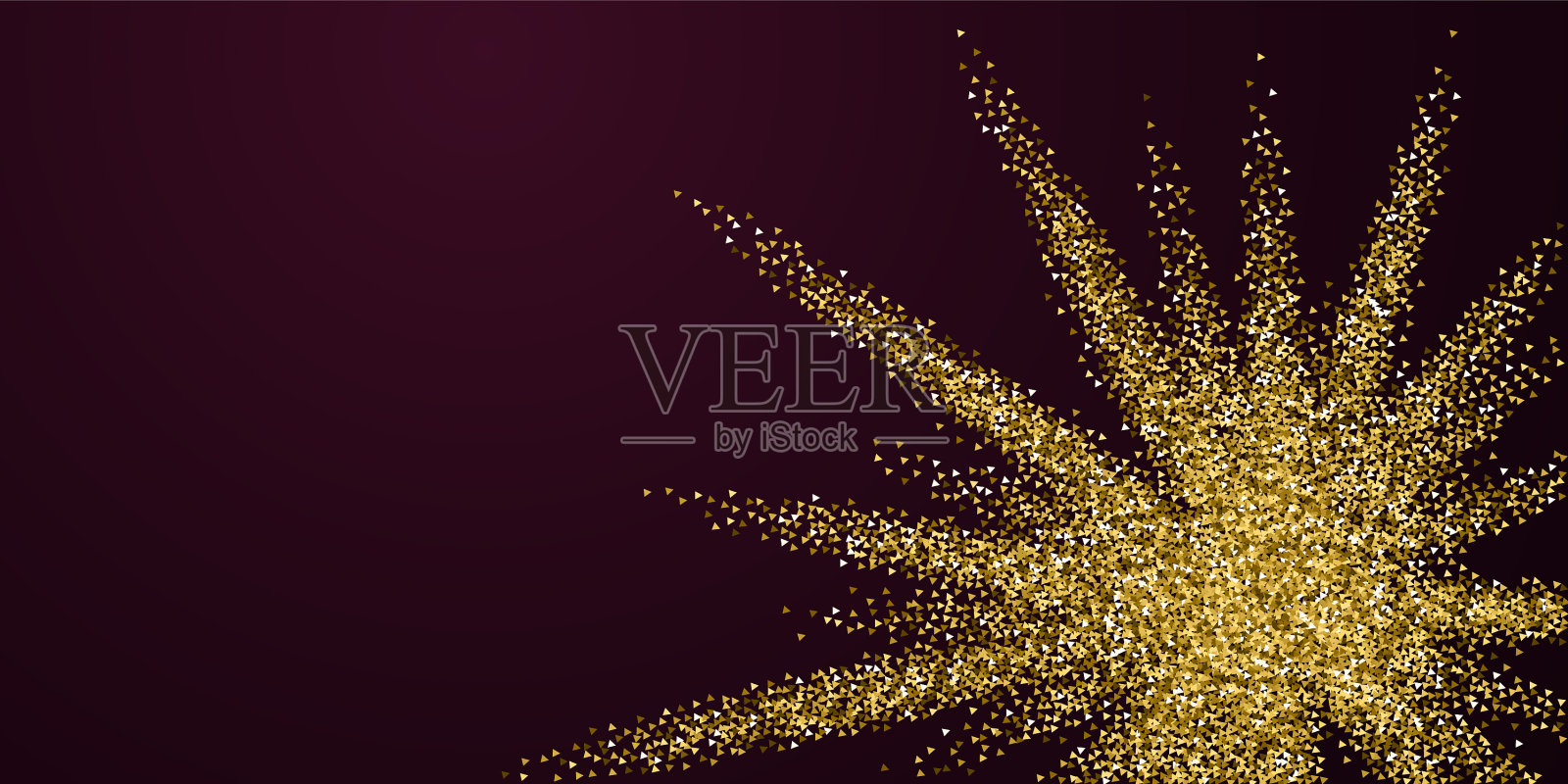 金色三角形闪耀着奢华的五彩纸屑插画图片素材