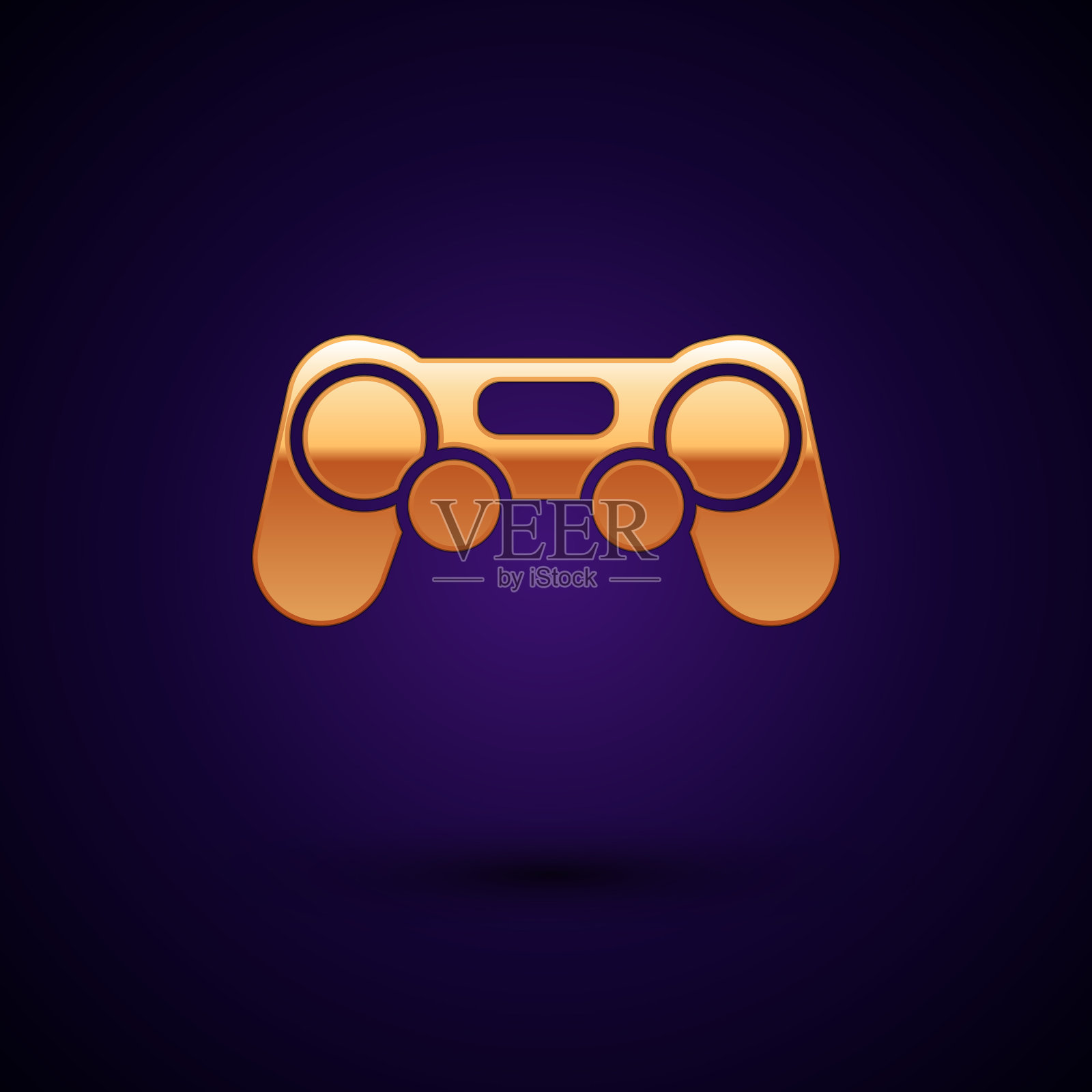 金色手柄图标孤立在深蓝色的背景图标素材