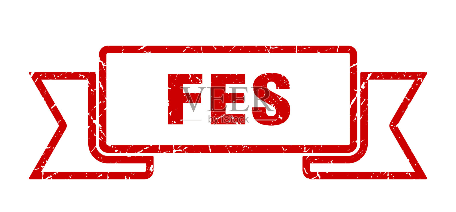 Fes丝带红色Fes grunge乐队标志插画图片素材