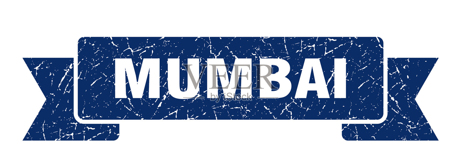 孟买缎带蓝色孟买垃圾摇滚乐队标志插画图片素材