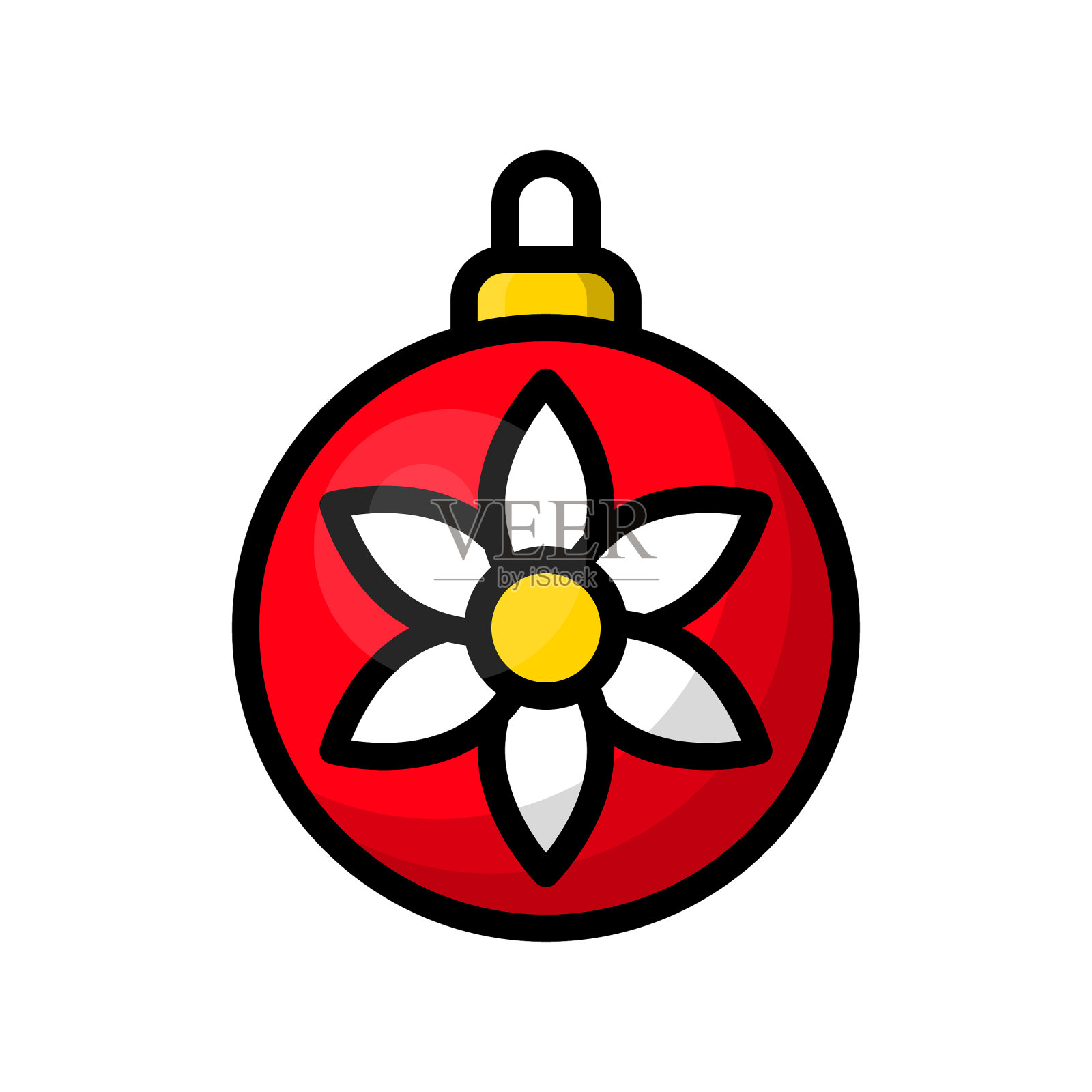 可爱的圣诞球孤立在白色的背景设计元素图片