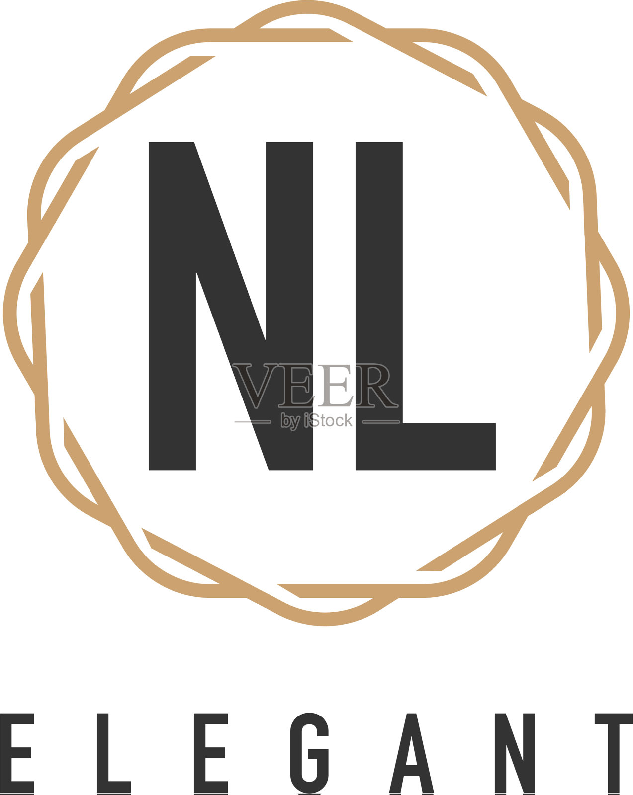 首字母nl奢华简约优雅插画图片素材