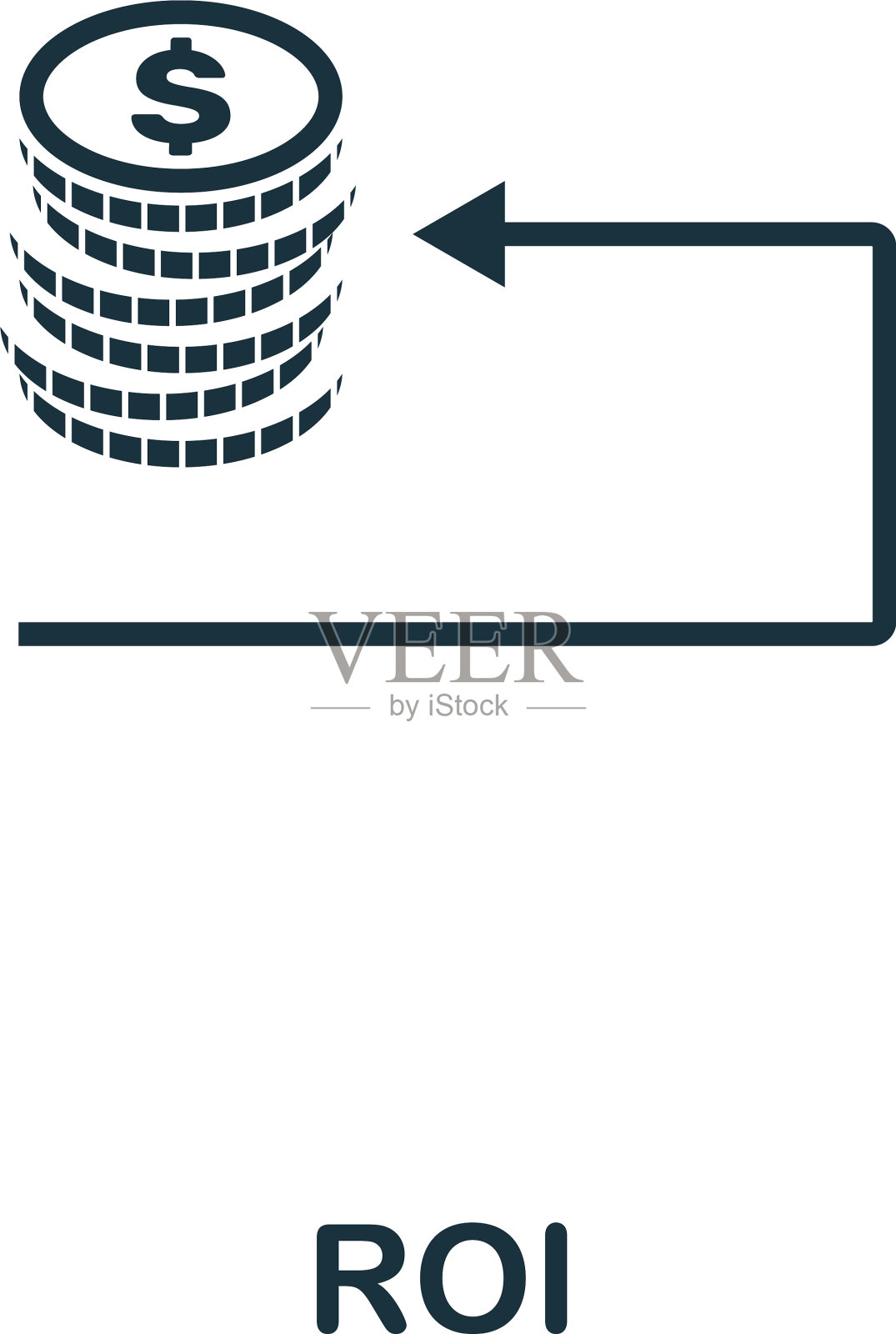 ROI图标轮廓风格细线创意ROI插画图片素材