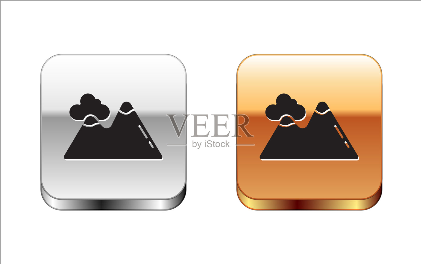 黑山图标孤立的白色背景图标素材