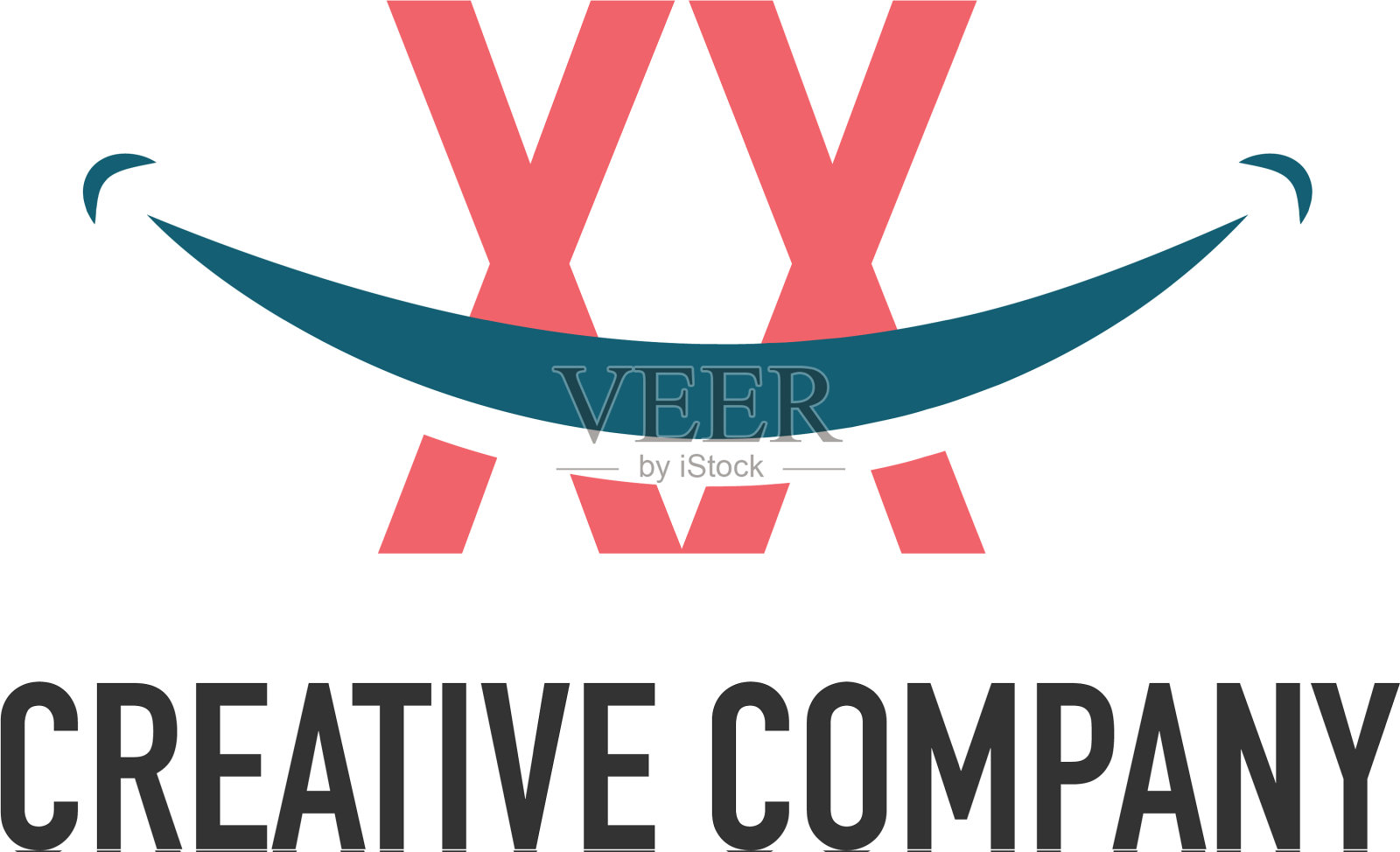 首字母xx牙科标志概念插画图片素材