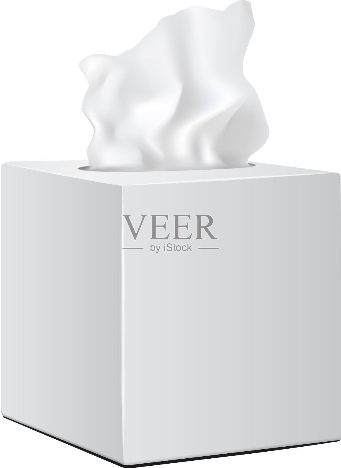 白色方形盒子与纸餐巾逼真设计元素图片