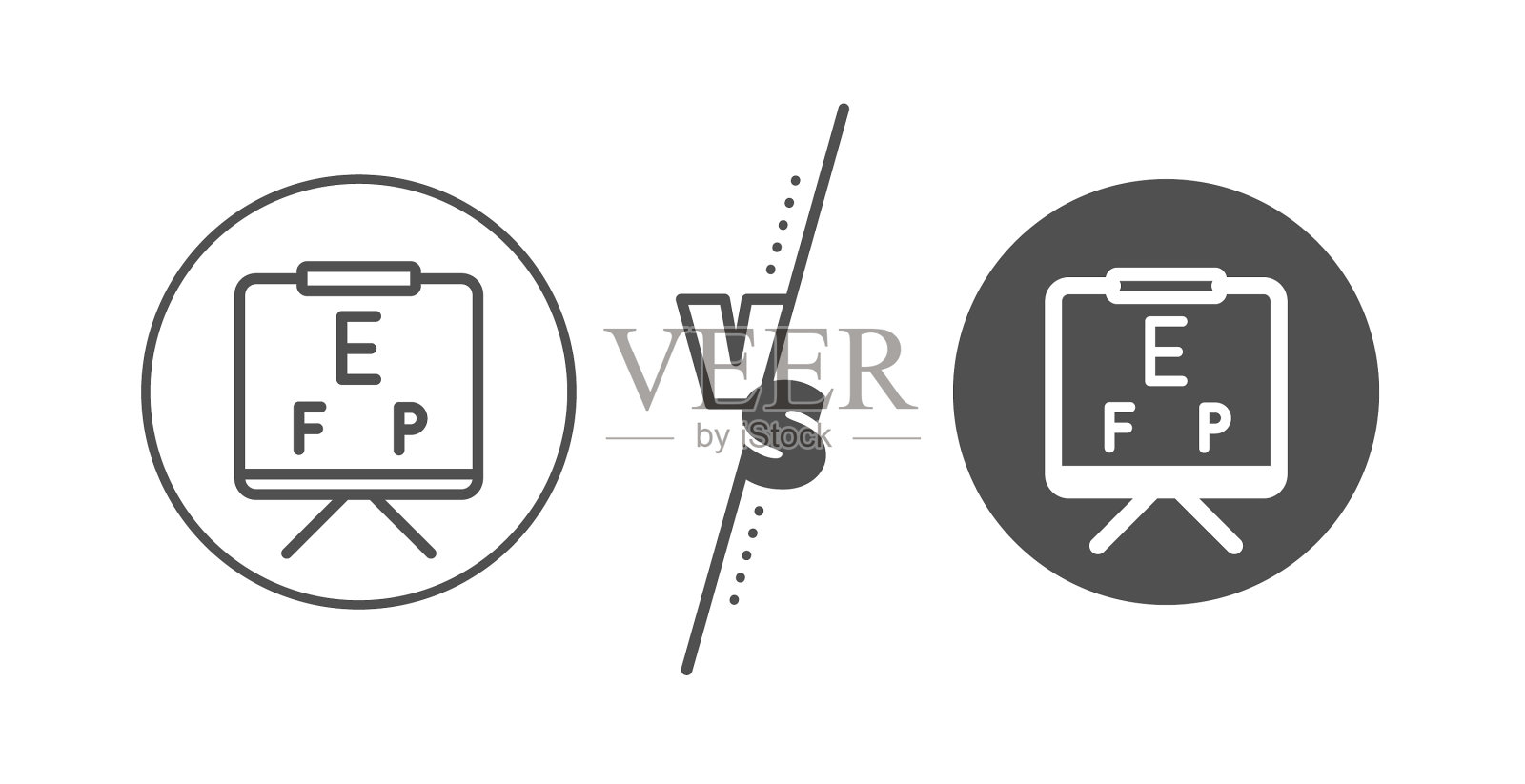 视觉板线图标眼科医生眼科诊所标志图标素材