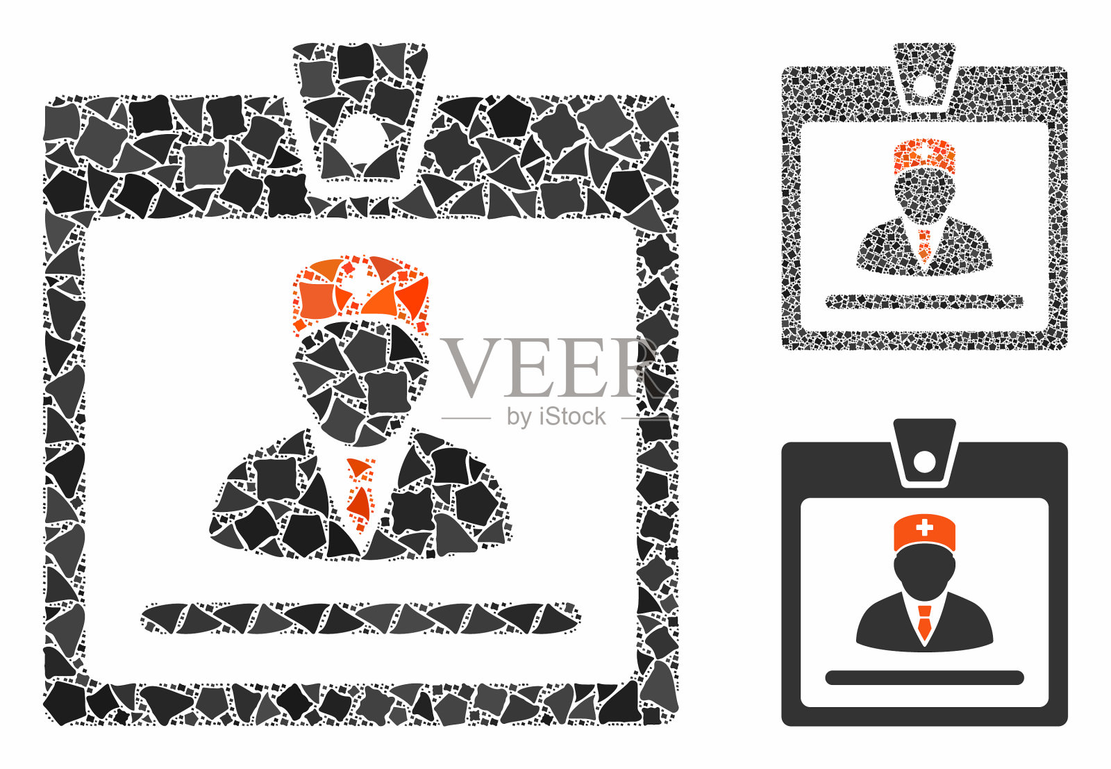 医生徽章组成图标驼峰项目插画图片素材