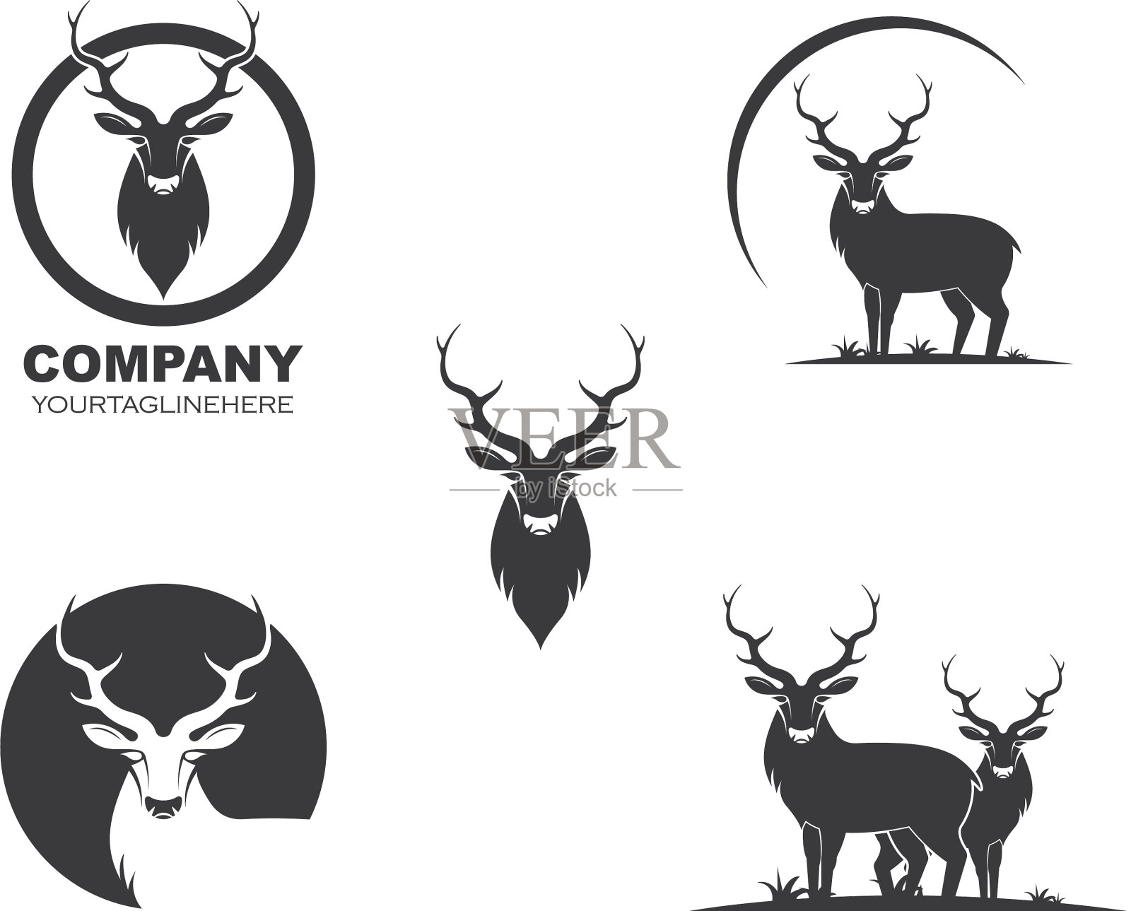 鹿预展标志插画图片素材