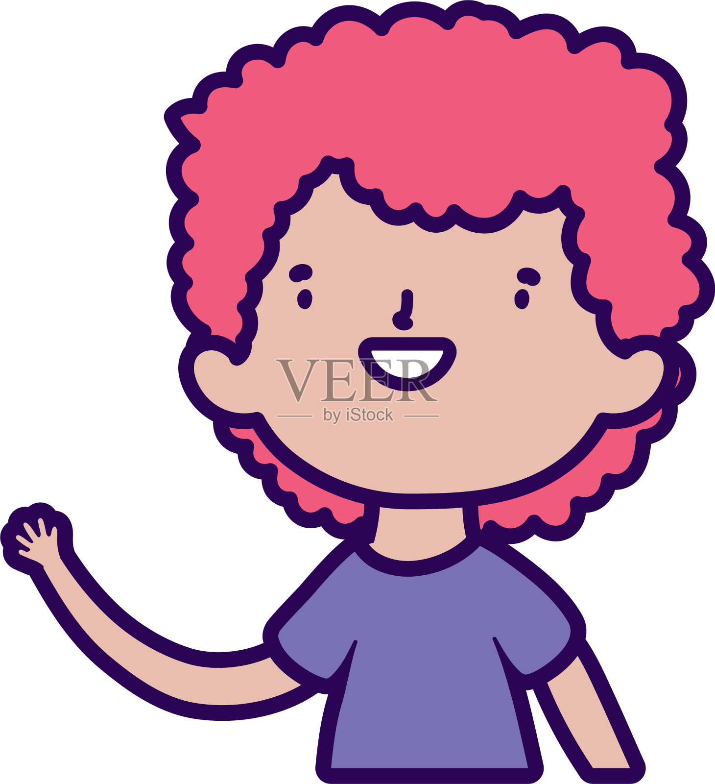 可爱的小男孩卡通人物肖像设计元素图片