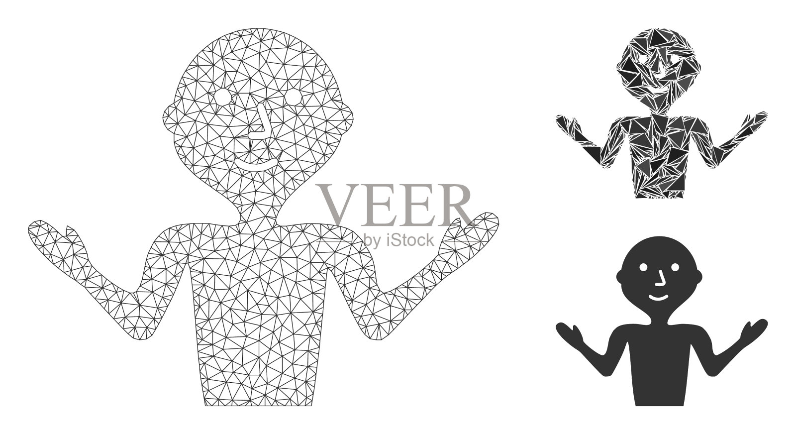 年轻的大师网体模型和三角形插画图片素材