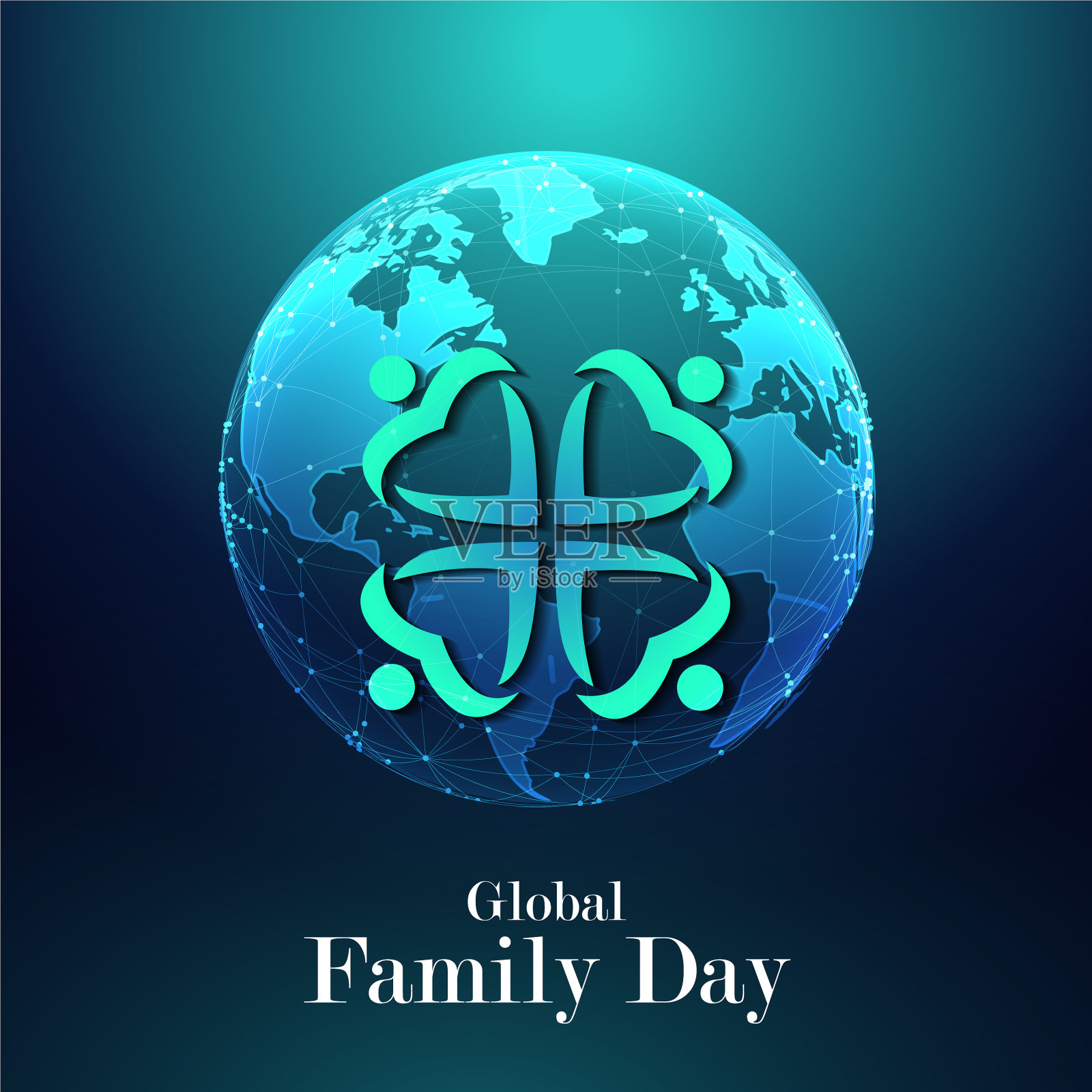 家庭日快乐-排版手写插画图片素材