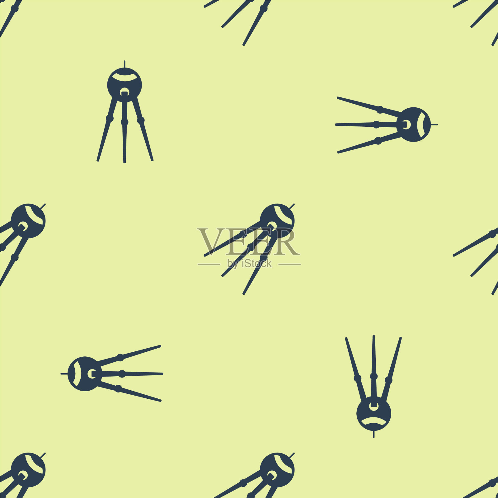 蓝色卫星图标隔离无缝模式上插画图片素材