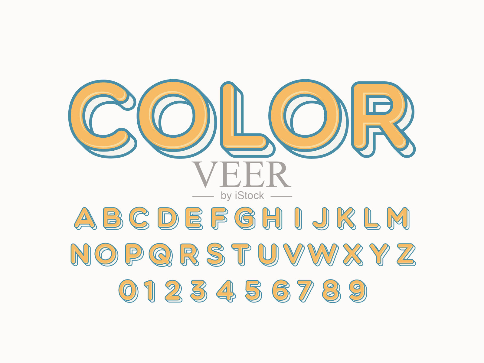 复古字体和字母股票插画图片素材