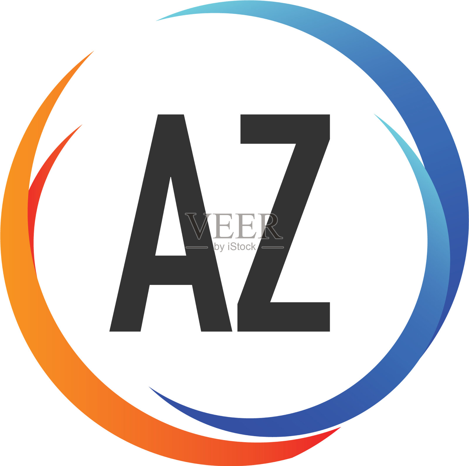 首字母az创意的swoosh设计标志插画图片素材