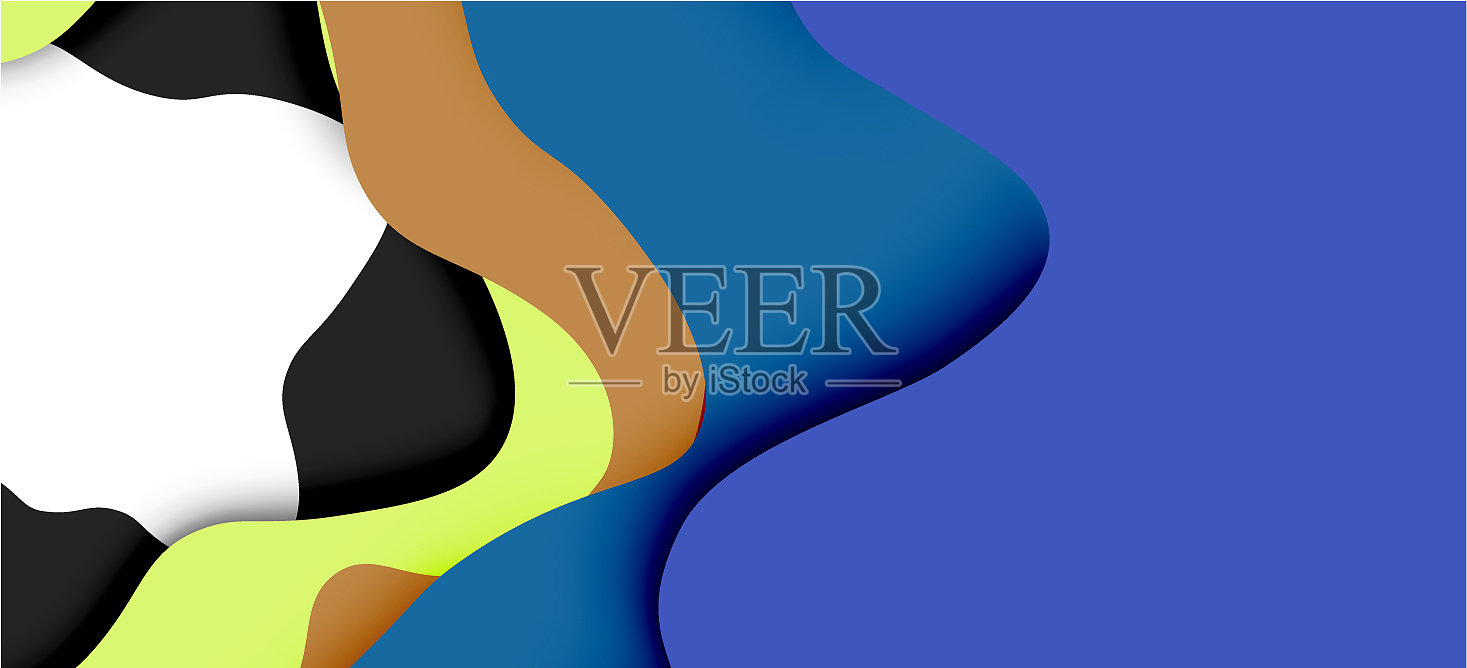 抽象几何图案三维纸层切割插画图片素材