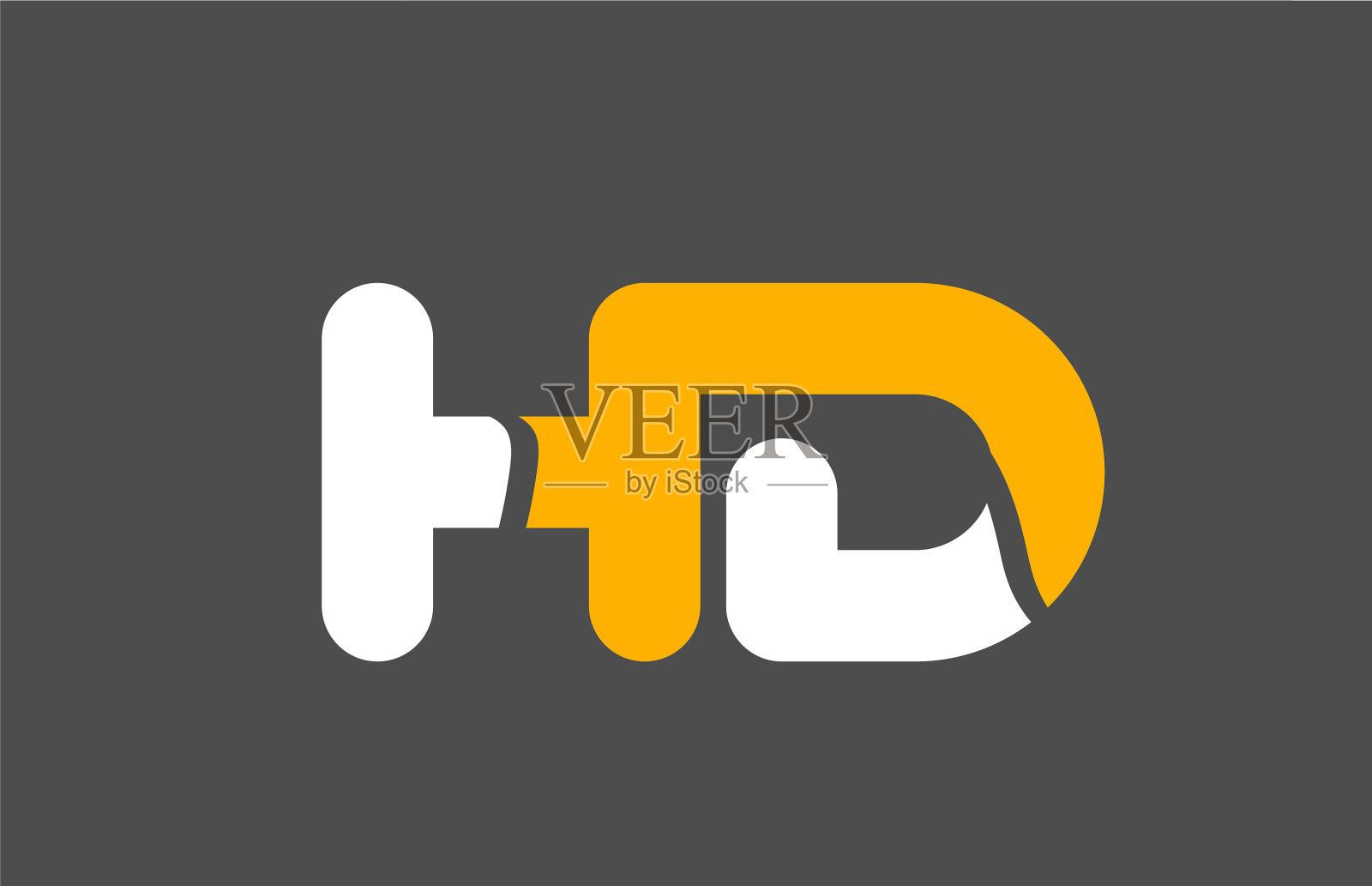 黄白灰组合标志字母hd hd插画图片素材