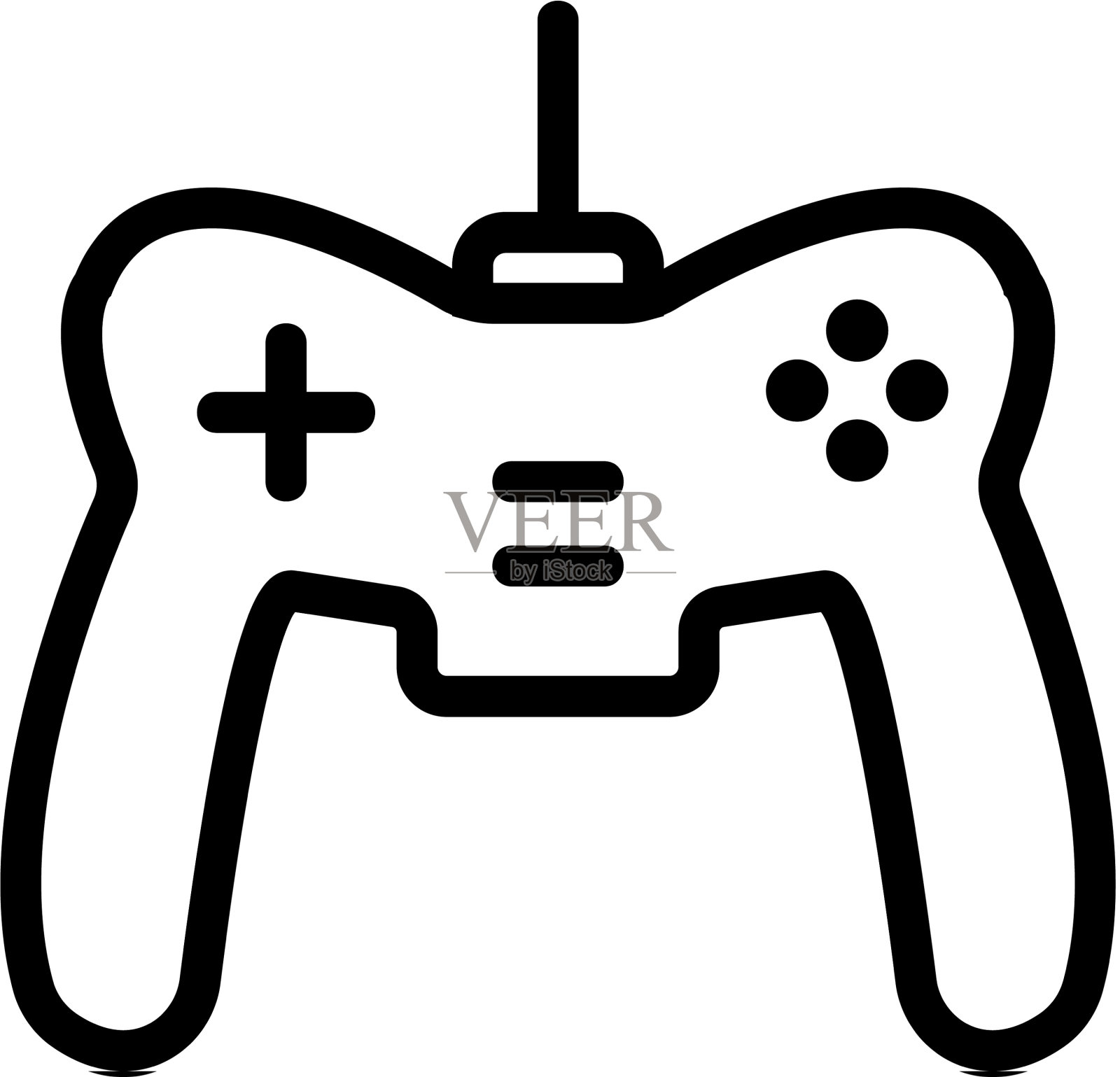 游戏操纵杆图标孤立轮廓符号设计元素图片