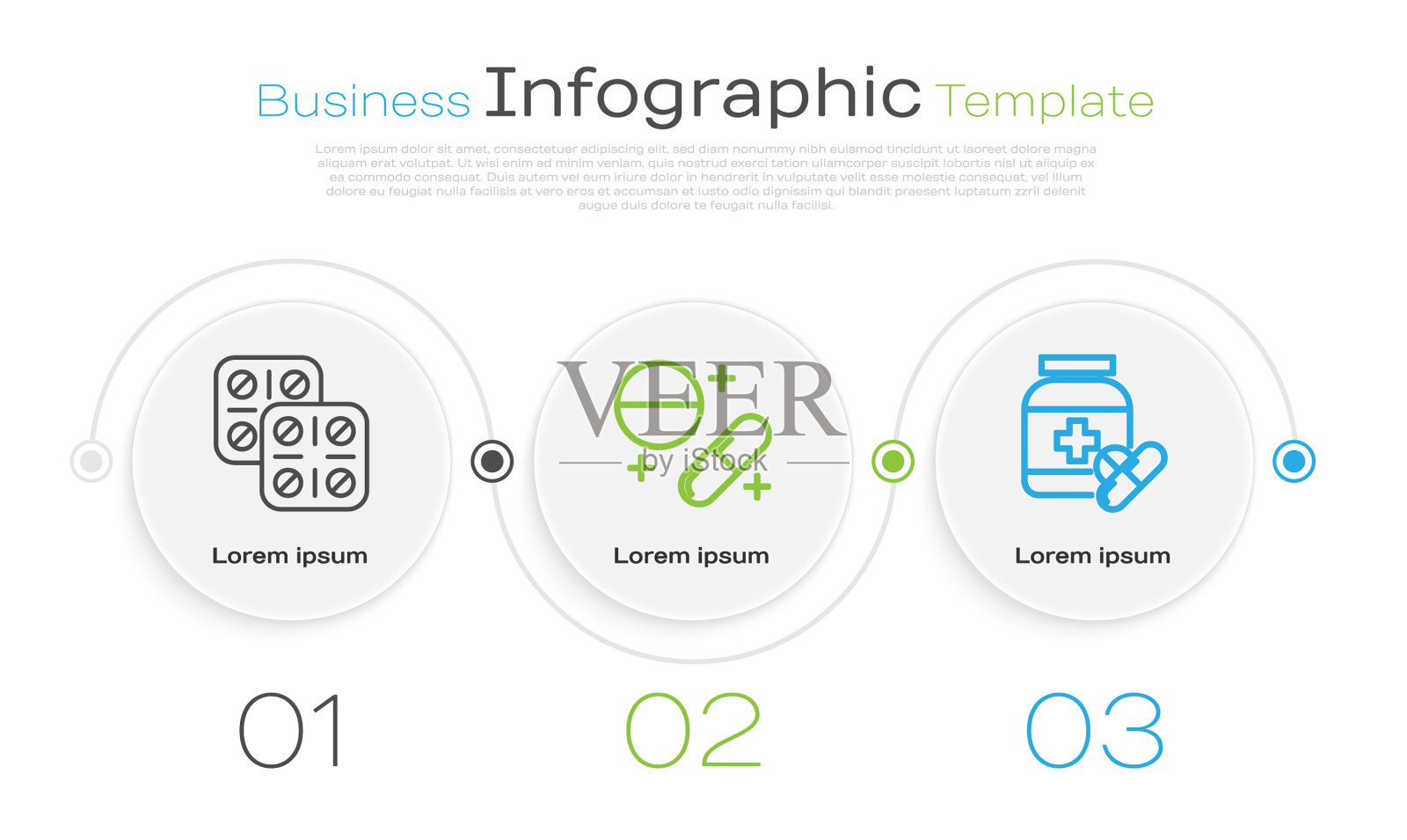 定线丸在泡罩包装药丸或插画图片素材