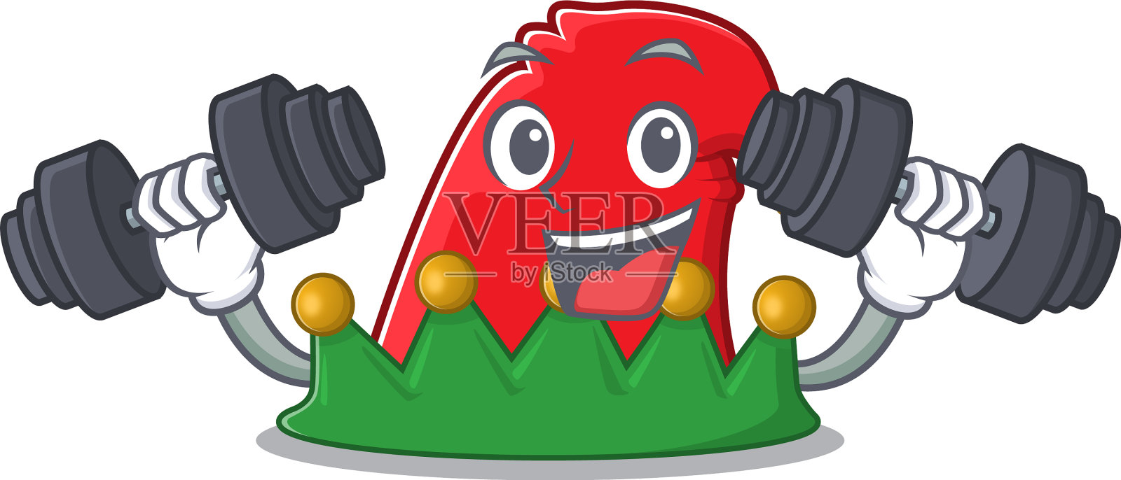 健身运动小精灵帽子卡通人物抱设计元素图片