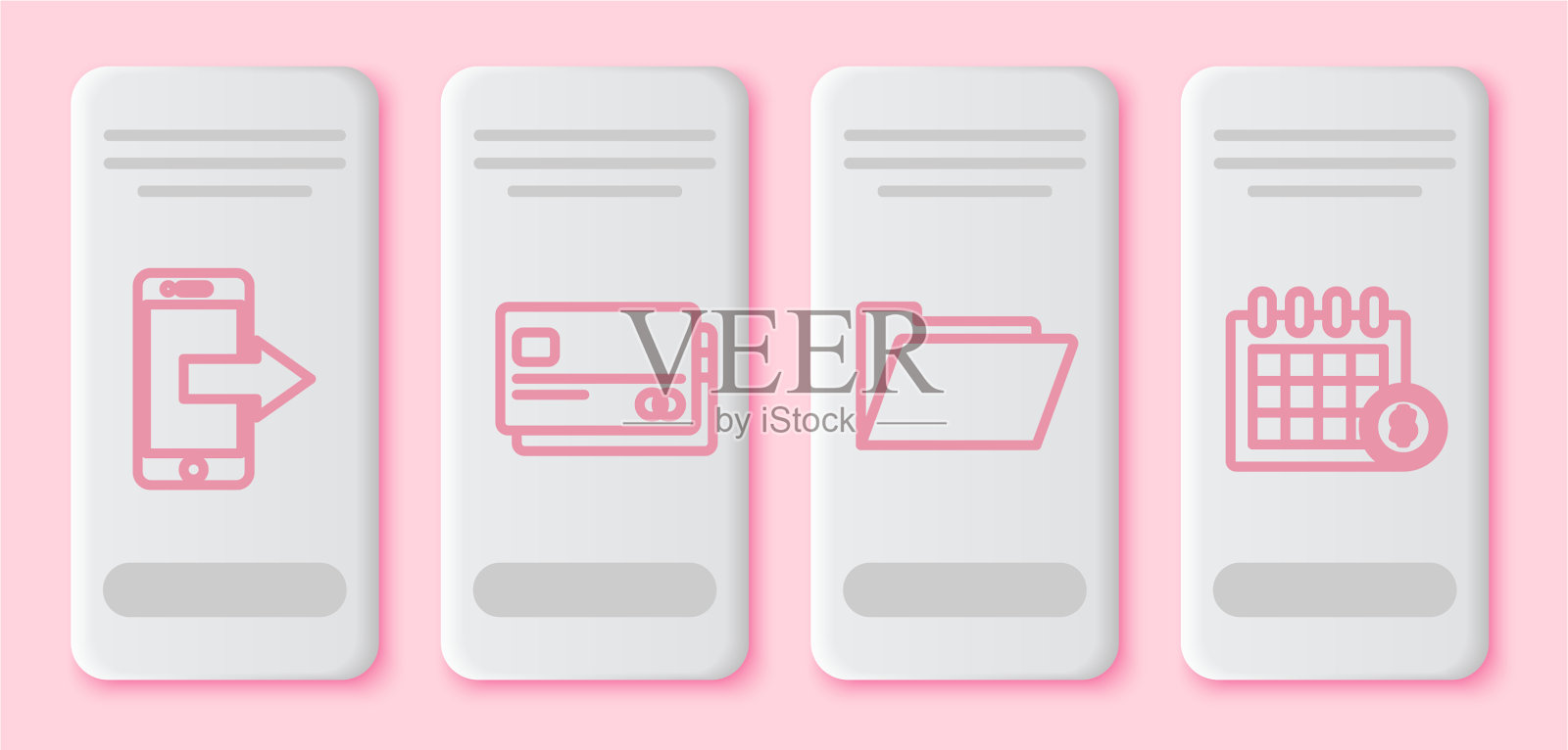 设行智能手机信用卡手机插画图片素材