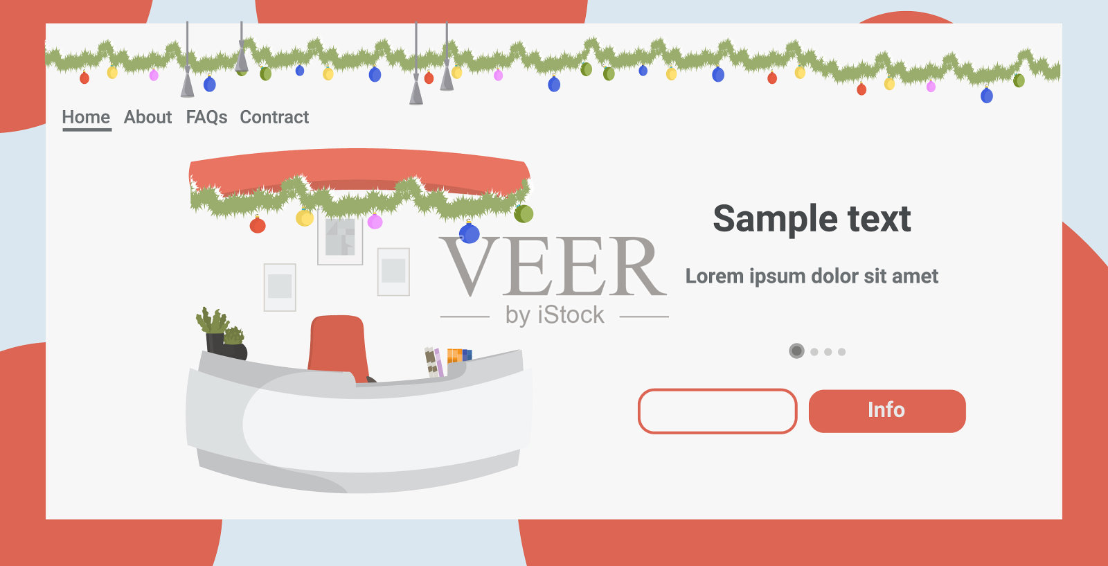 为圣诞假期装饰的接待处设计模板素材