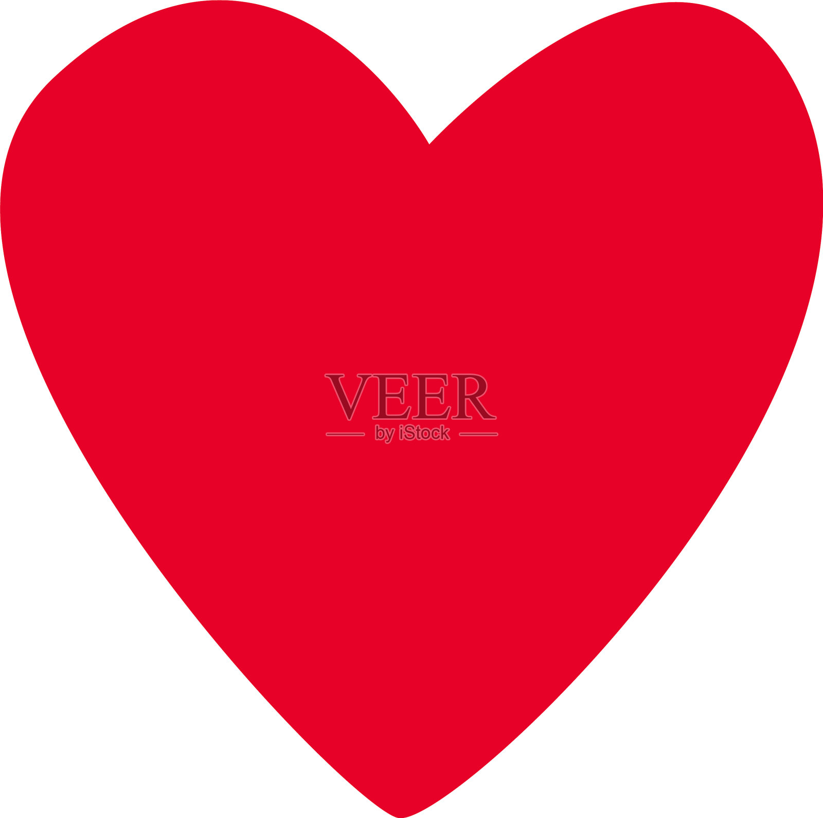 单瓣红心形不规则象征爱情插画图片素材