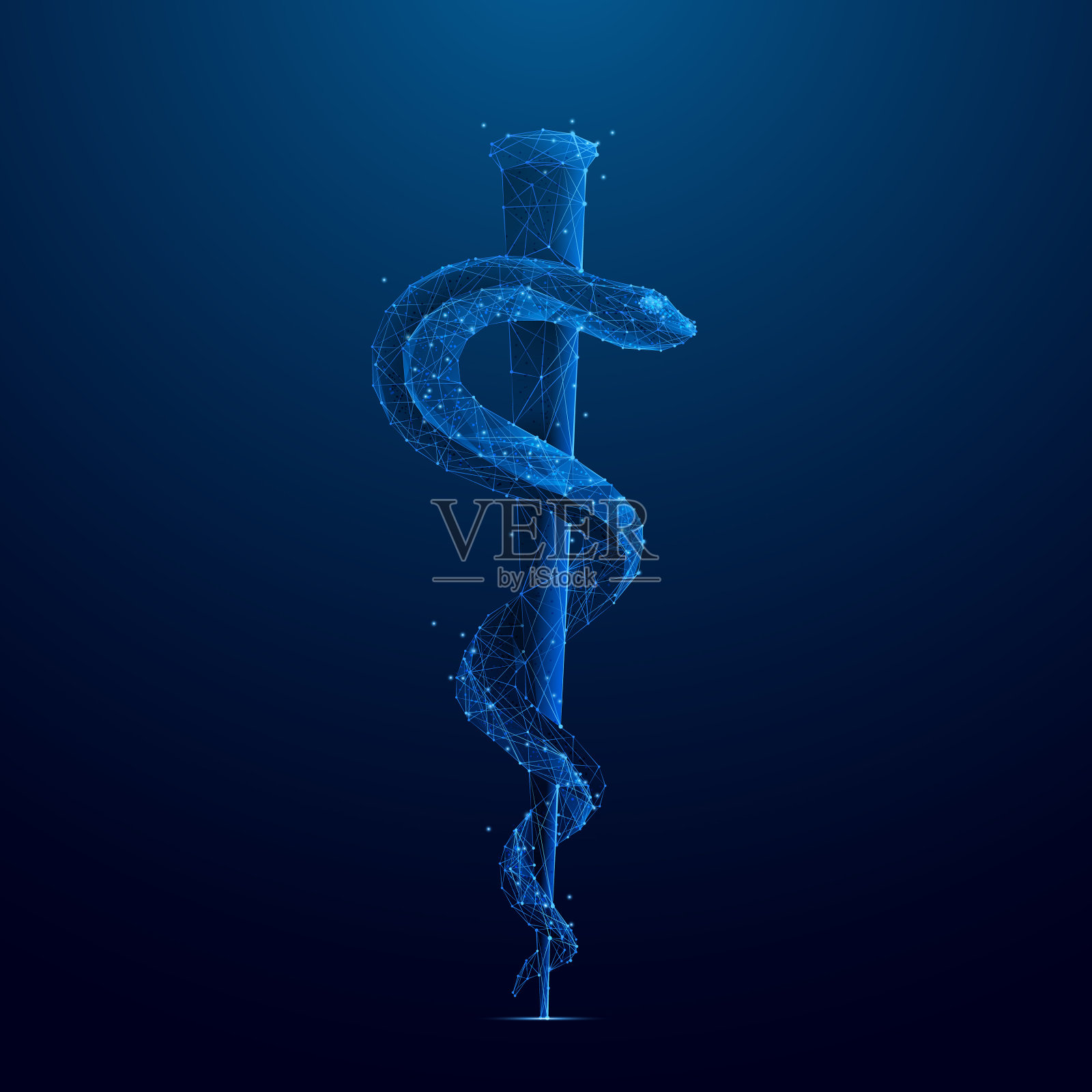 多角形杆状肌呈蓝色插画图片素材