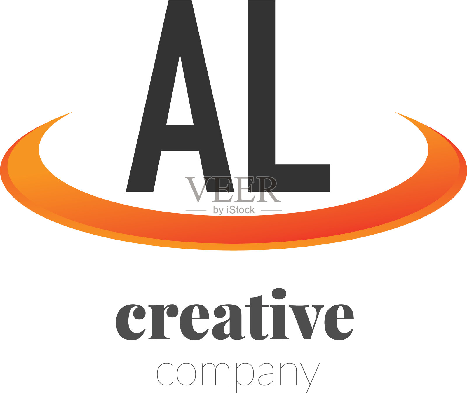 首字母al创意的swoosh设计标志插画图片素材